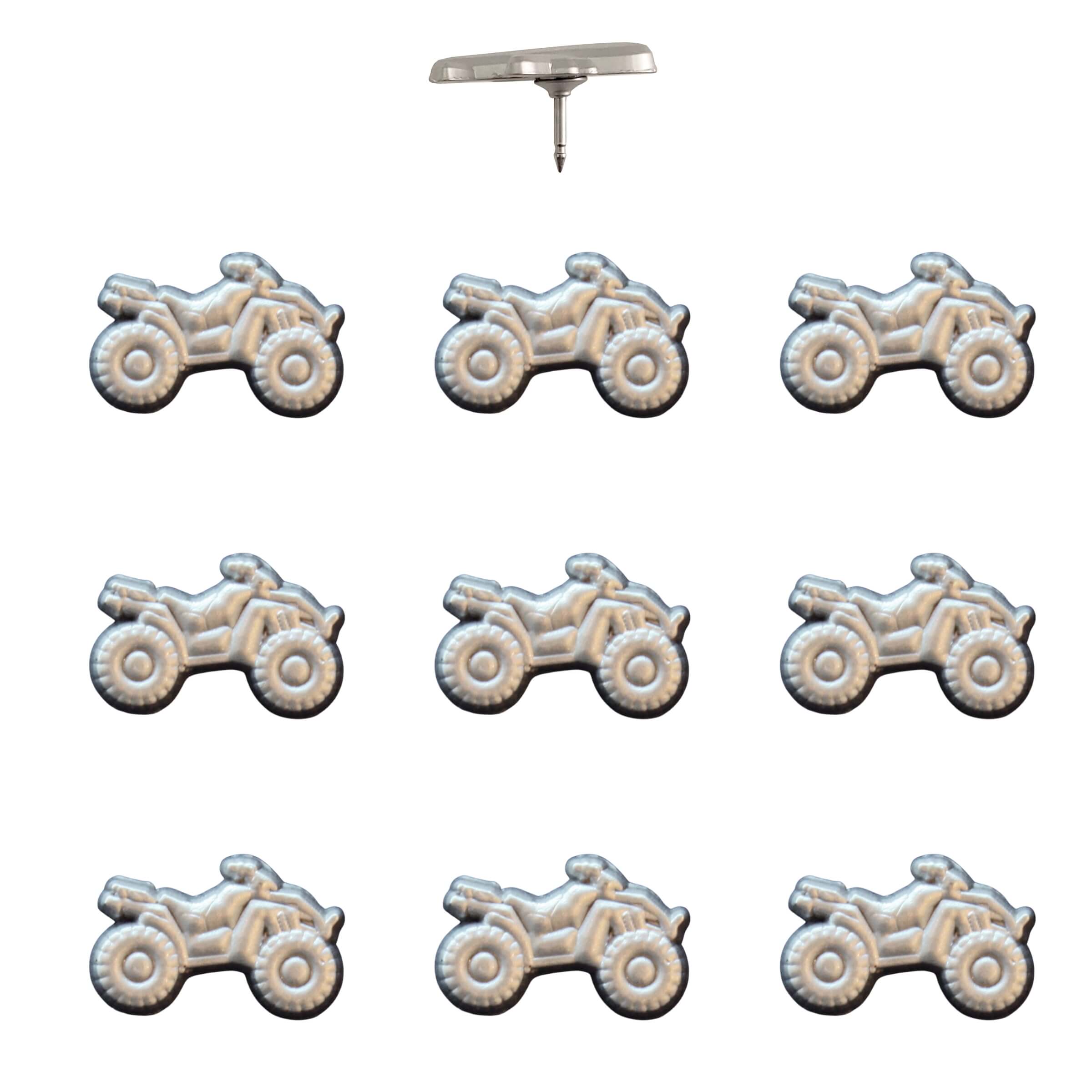 ATV Push Pins Silver Pack of 10