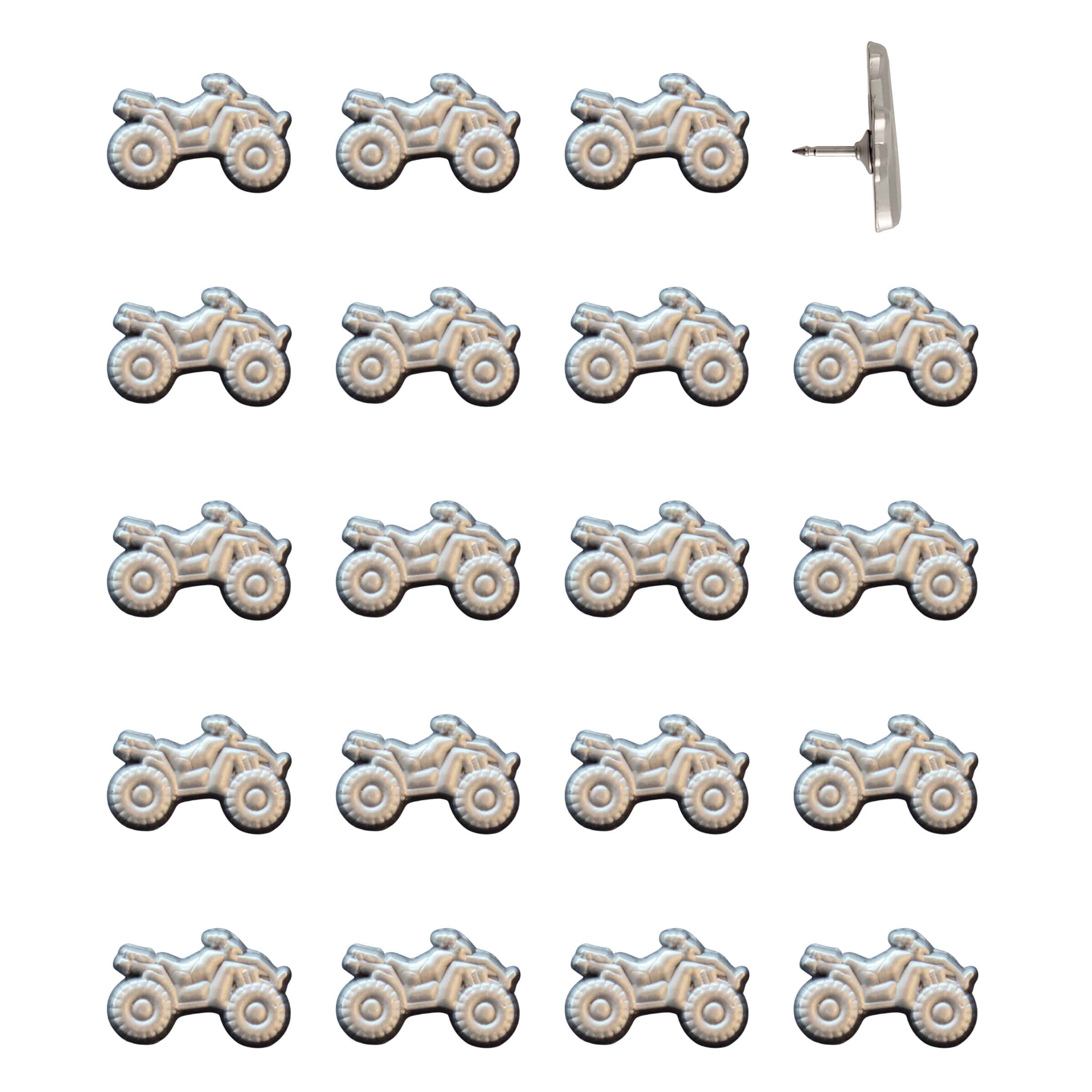ATV Push Pins Silver Pack of 20