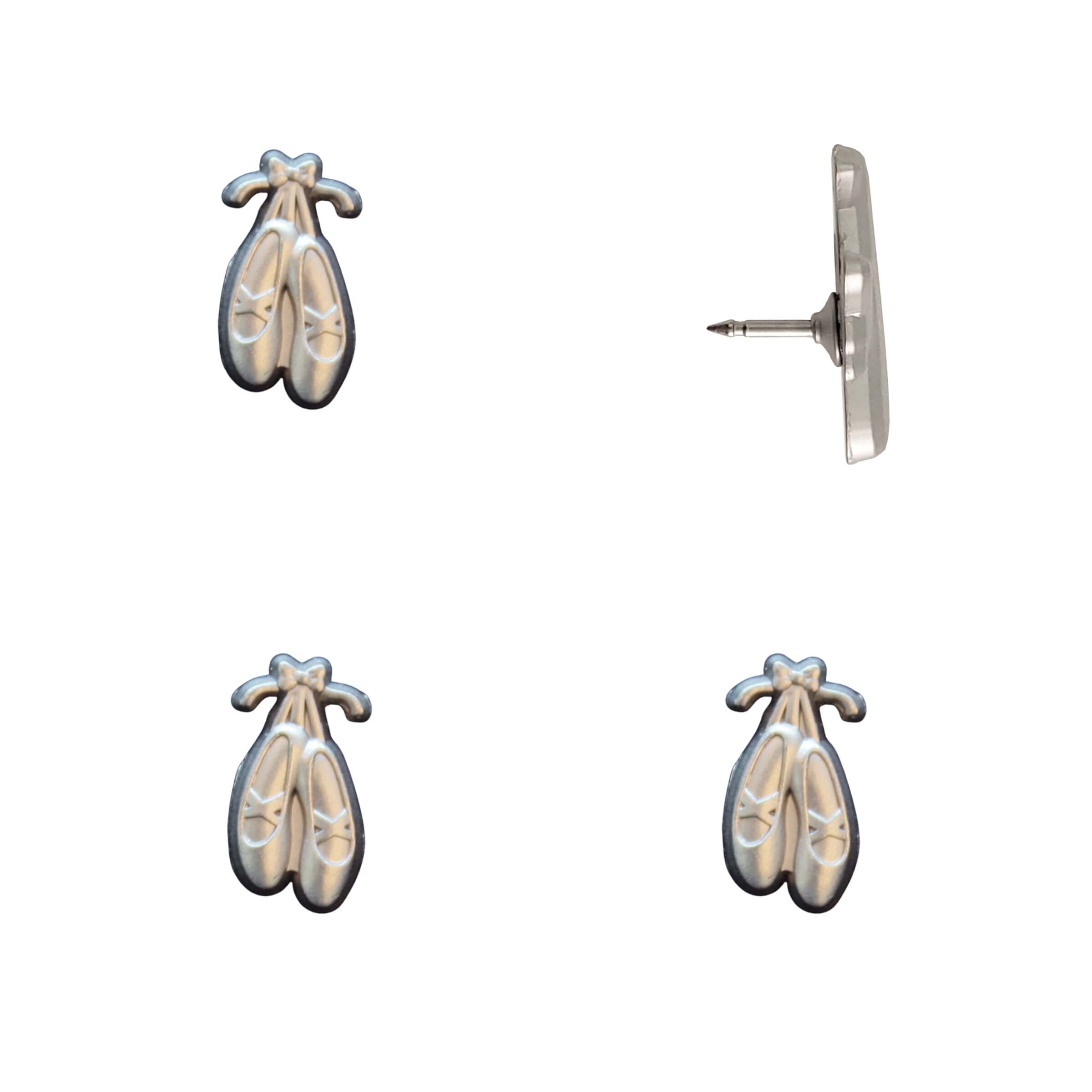 Ballet Slippers Push Pins Silver Pack of 4