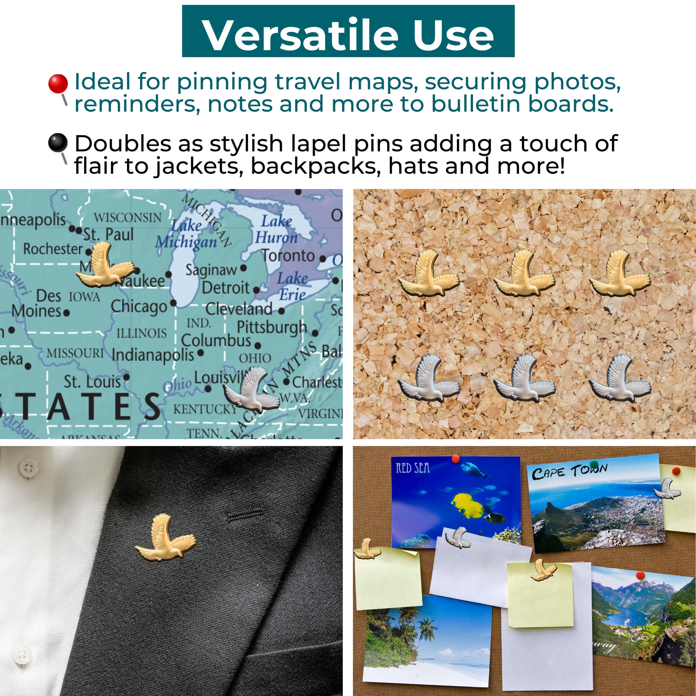 Bird Push Pins Uses