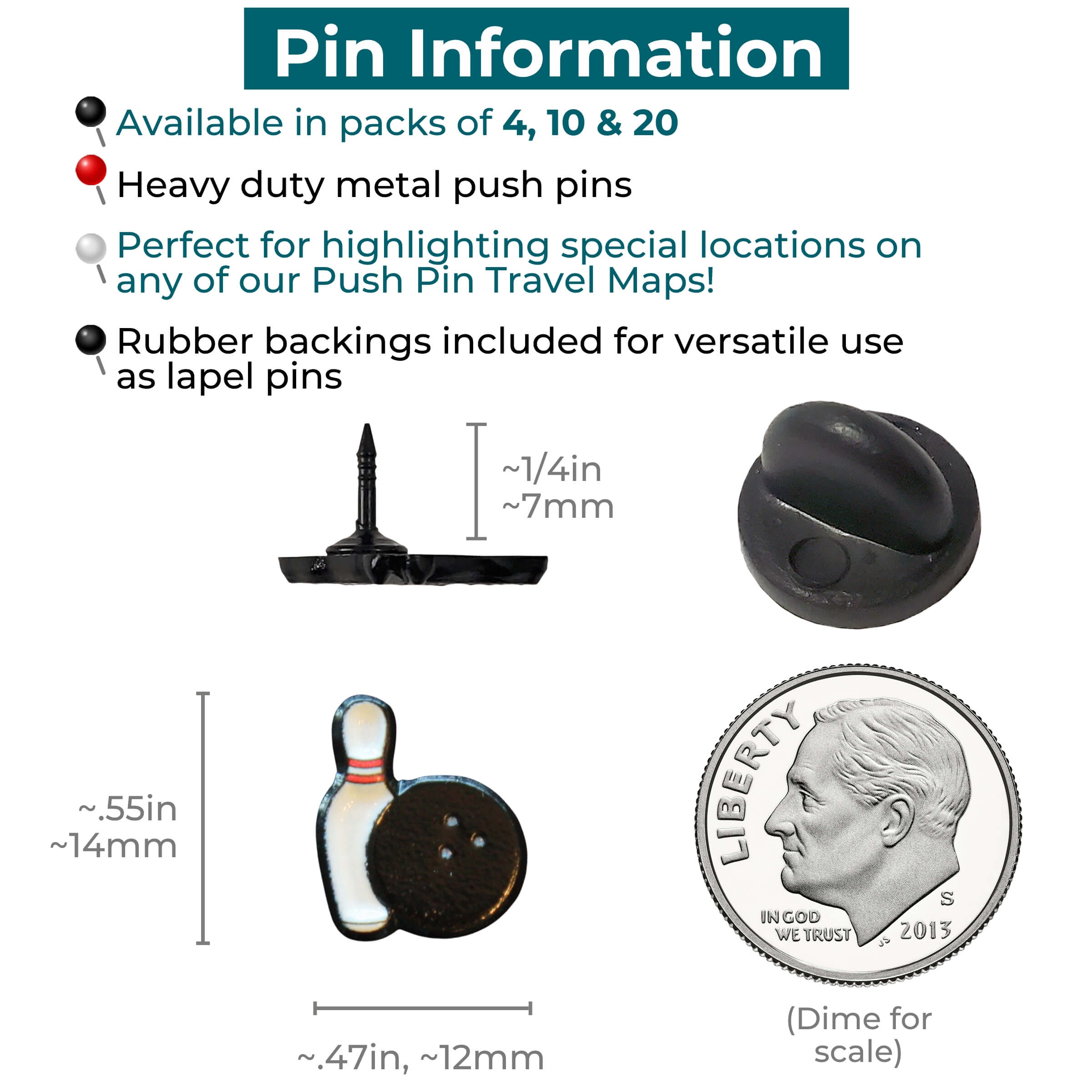 Bowling Push Pins Information