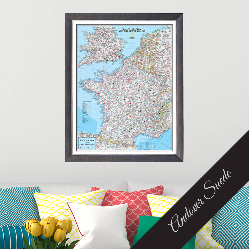 Canvas Classic France Belgium and The Netherlands - Andover Suede Premium Frame