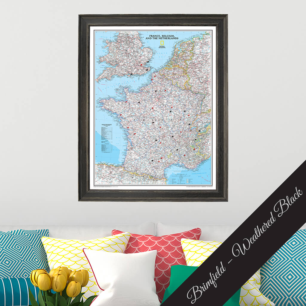 Canvas Classic France Belgium and The Netherlands - Brimfield Weathered Black Premium Frame