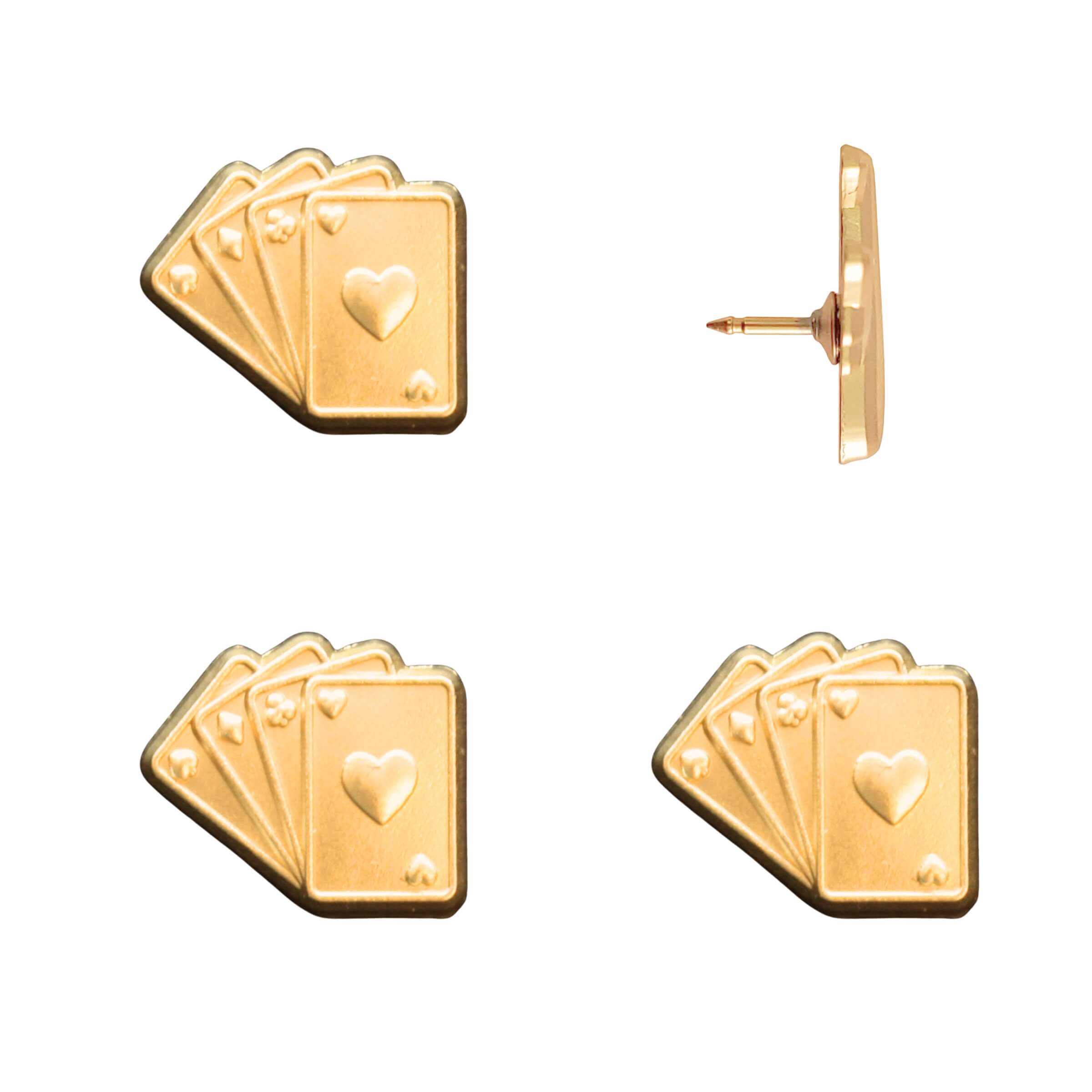 Playing Cards Push Pins Gold Pack of 4