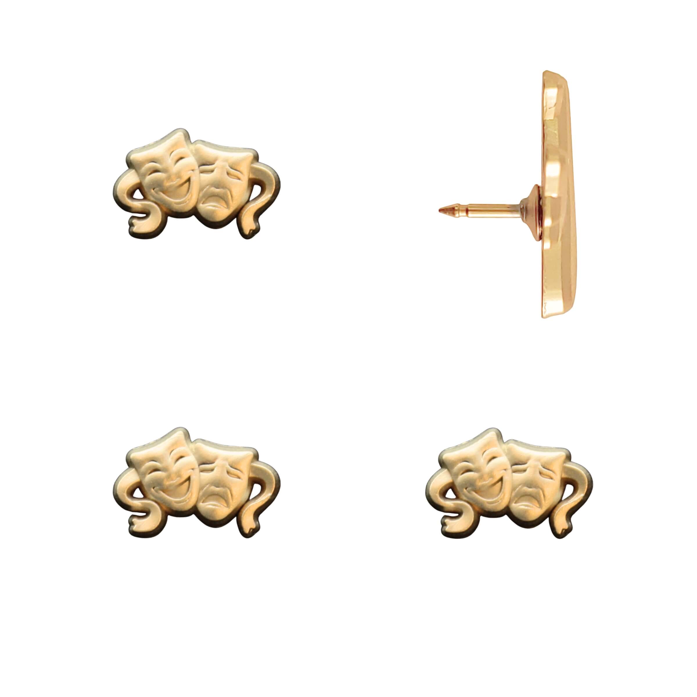 Drama Mask Push Pins Gold Pack of 4