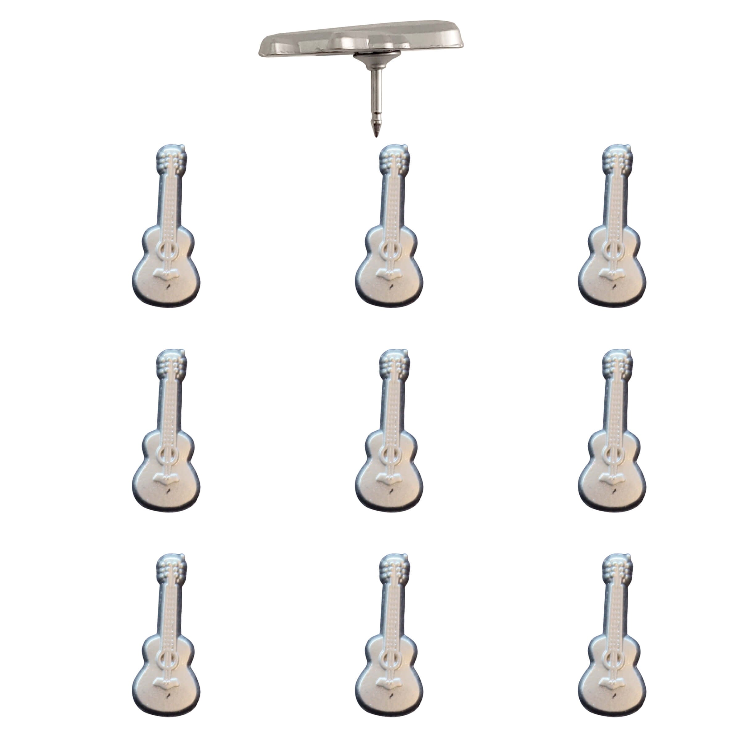 Guitar Push Pins Silver Pack of 10