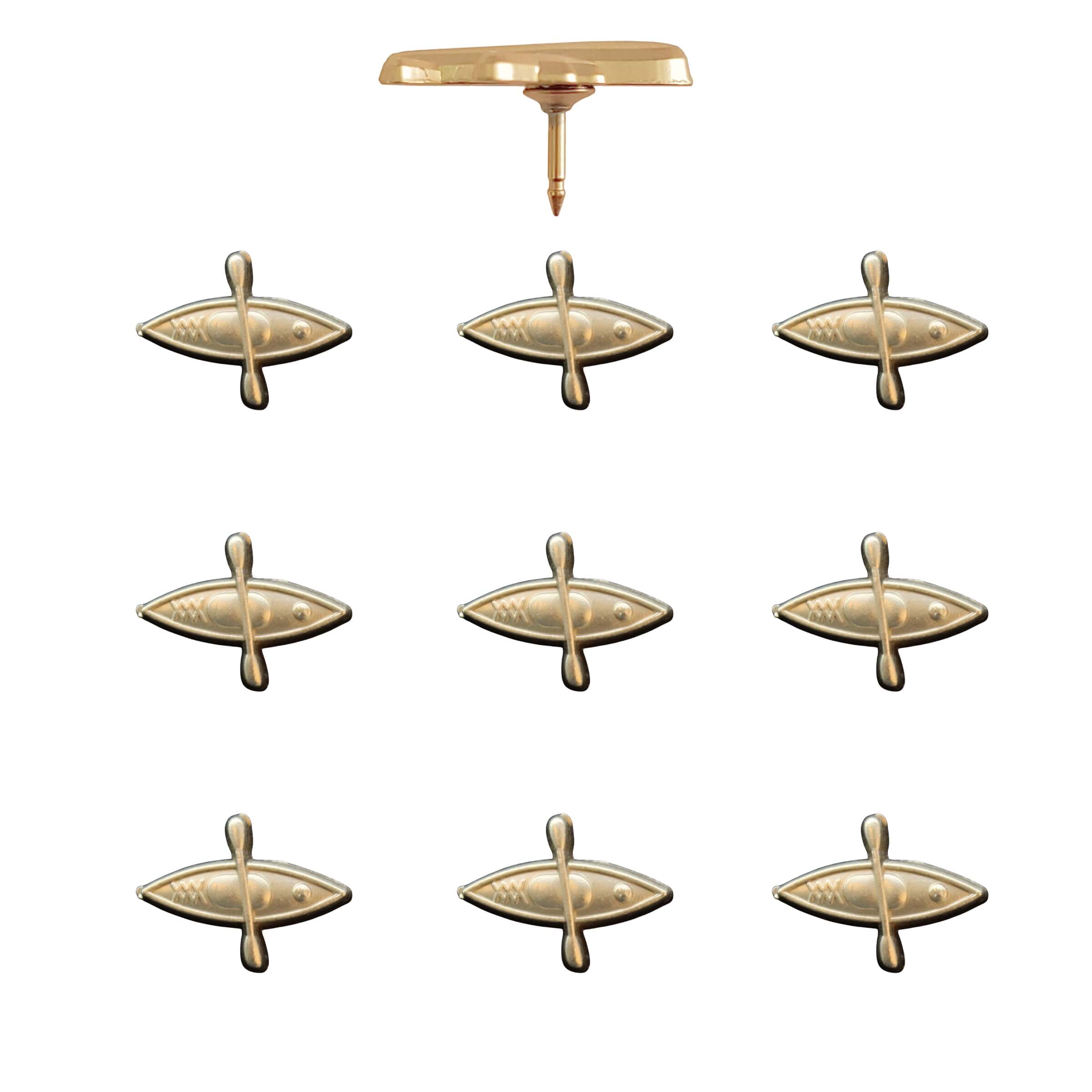 Kayak Push Pins Gold Pack of 10