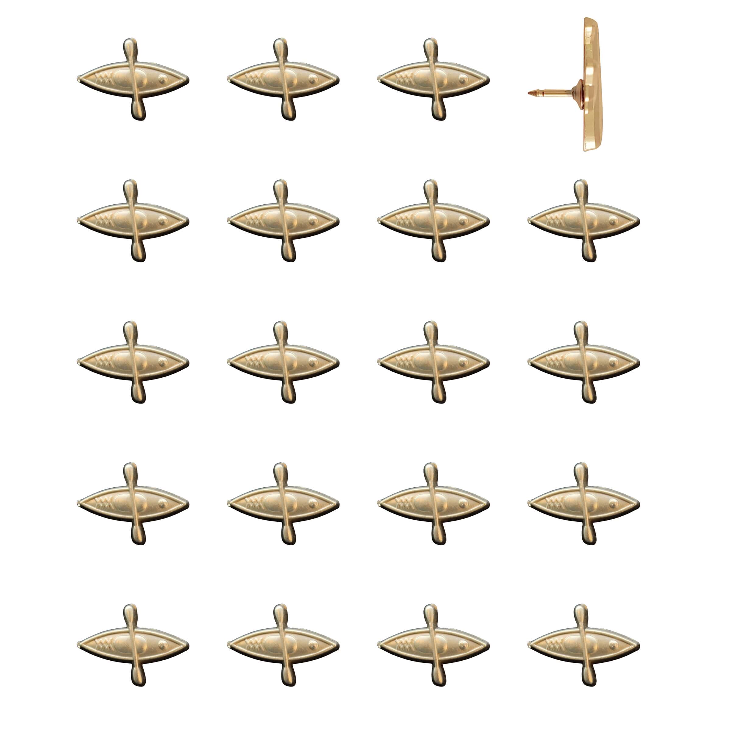 Kayak Push Pins Gold Pack of 20