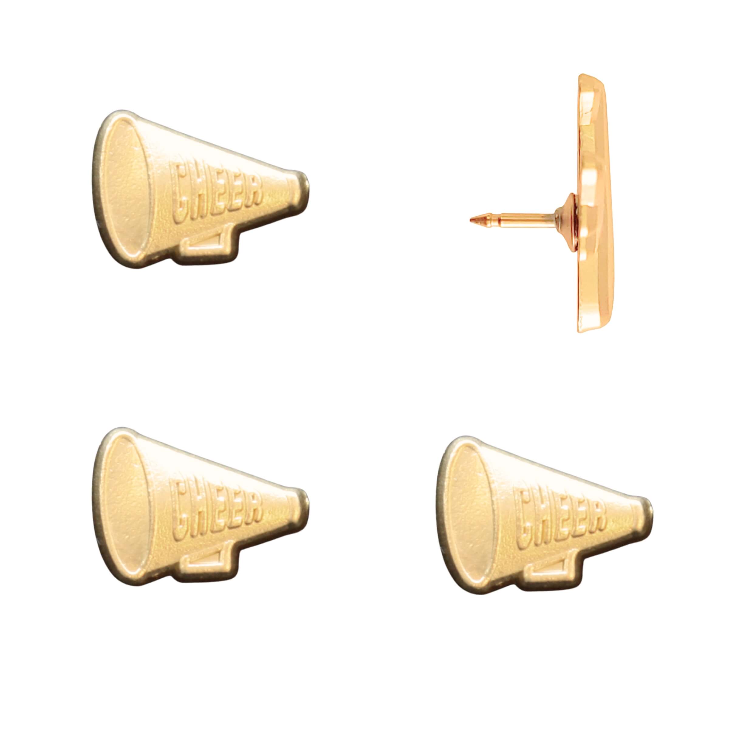 Cheer Megaphone Push Pins Gold Pack of 4