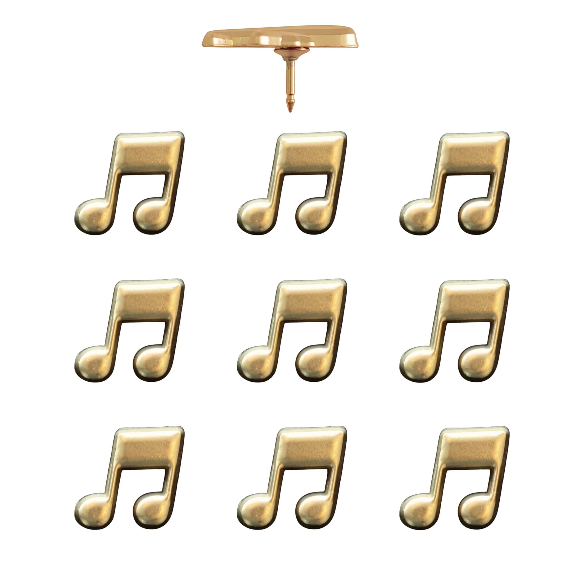 Music Note Push Pins Gold Pack of 10