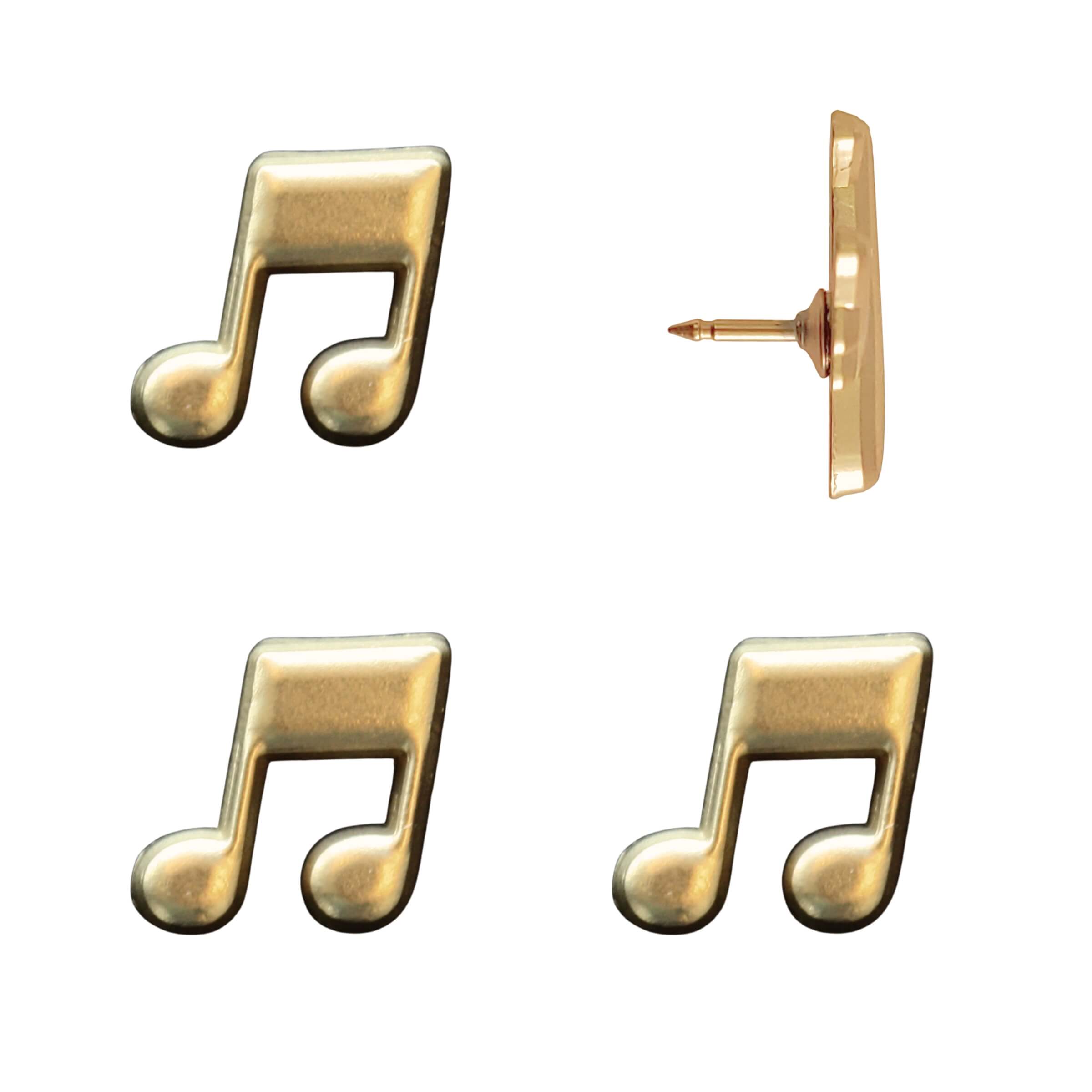 Music Note Push Pins Gold Pack of 4