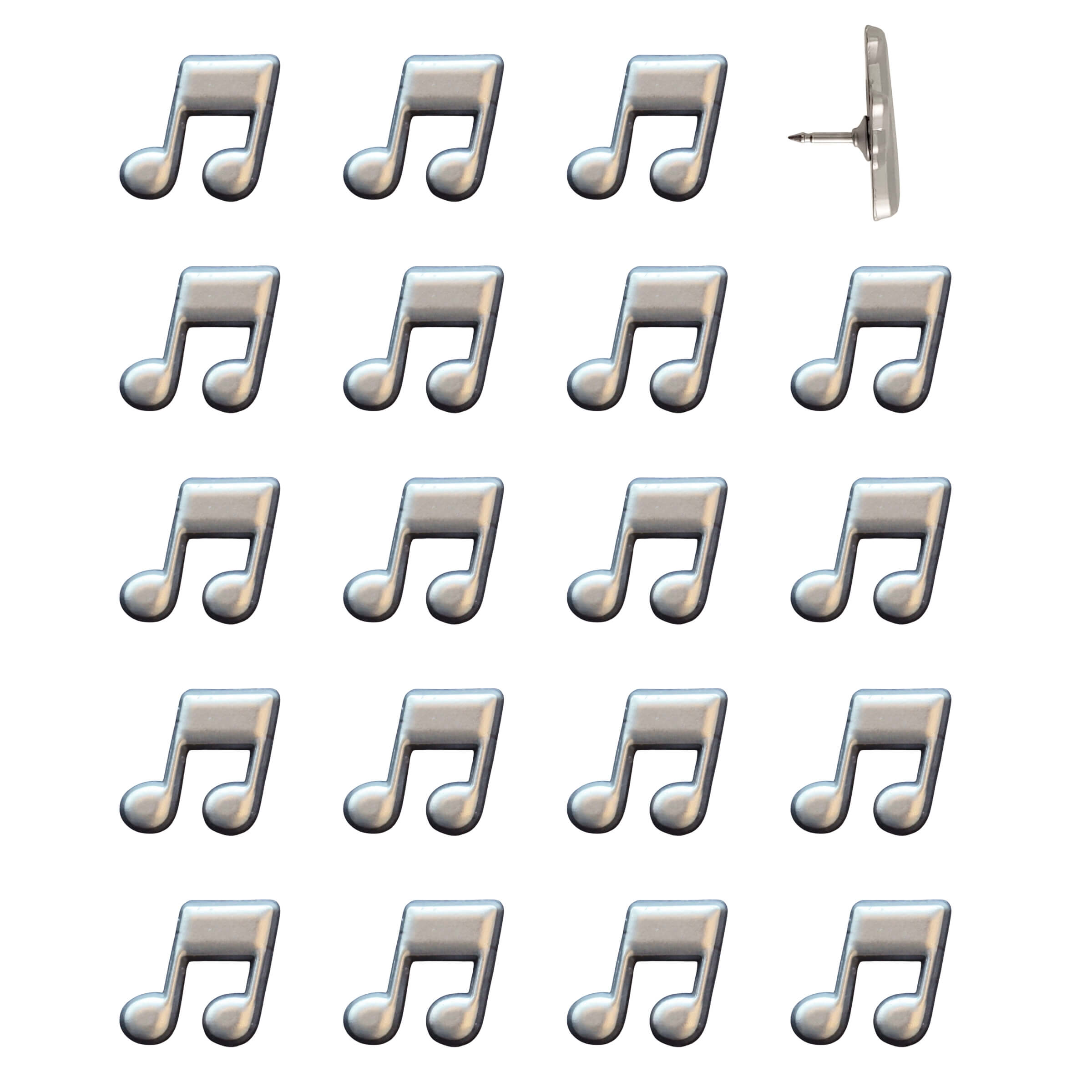 Music Note Push Pins Gold Pack of 20