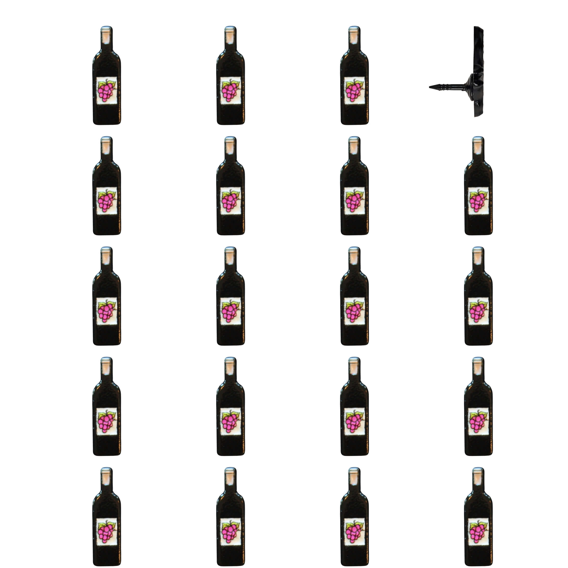 Red Wine Bottle Push Pins Pack of 20