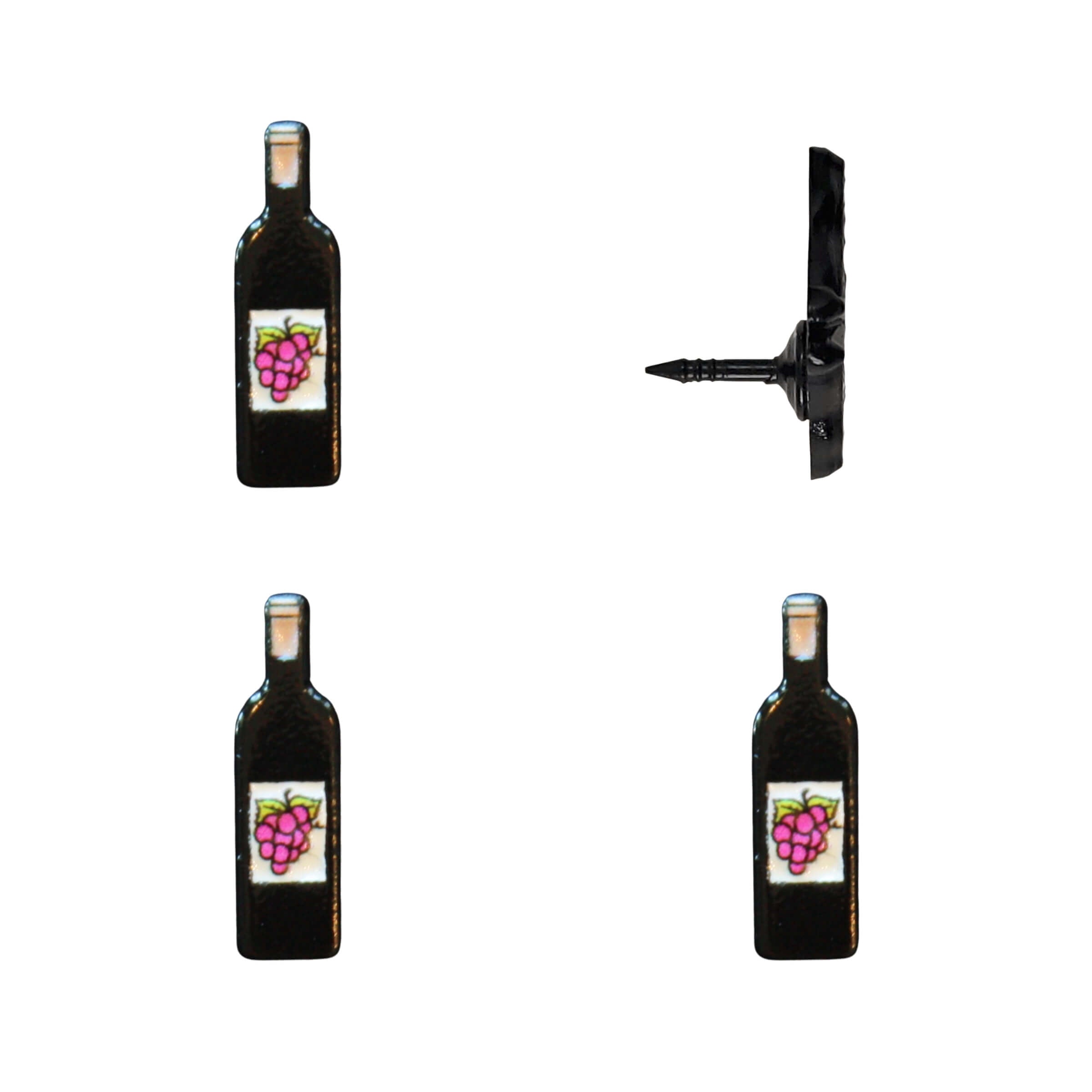 Red Wine Bottle Push Pins Pack of 4