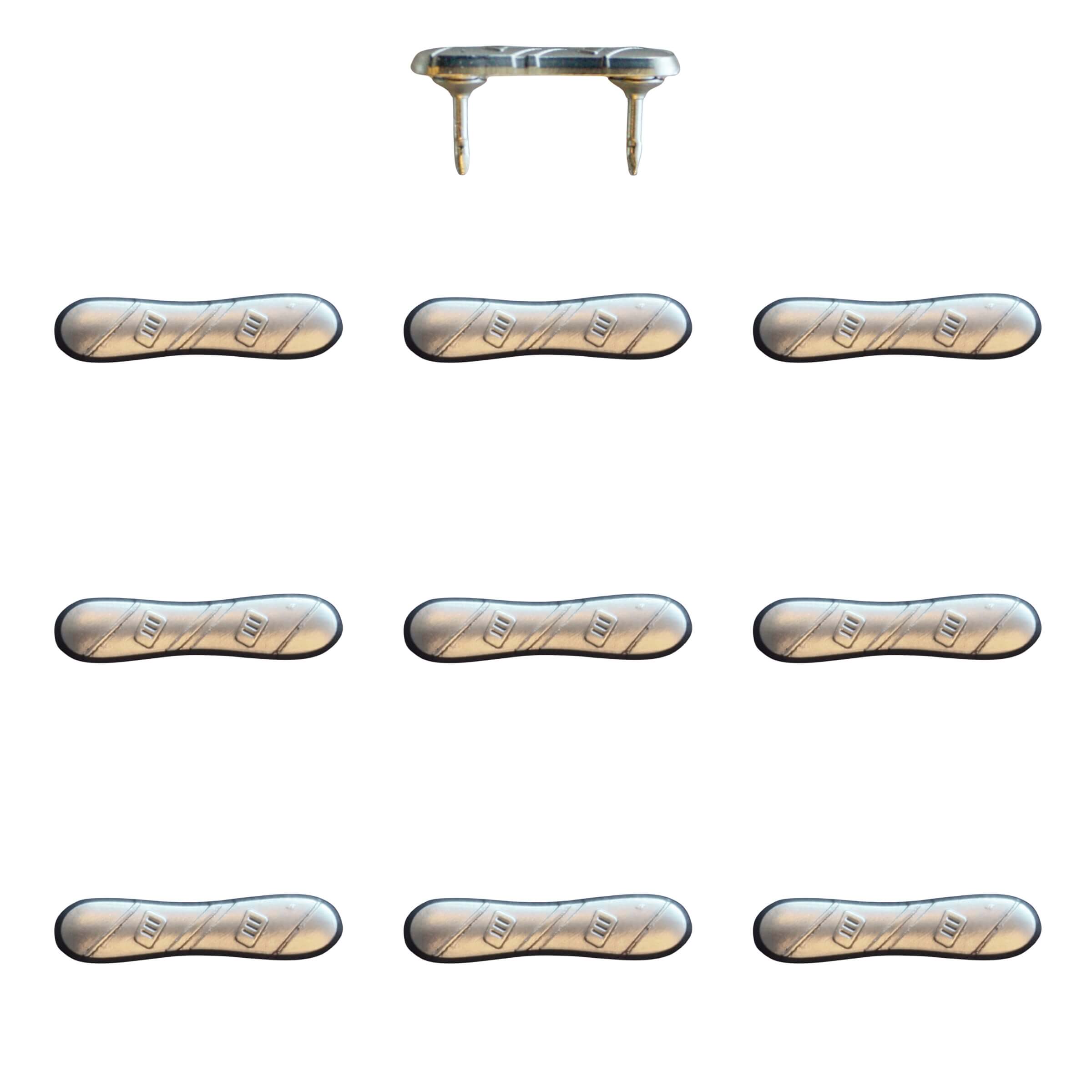 Snowboard Push Pins Silver Pack of 10