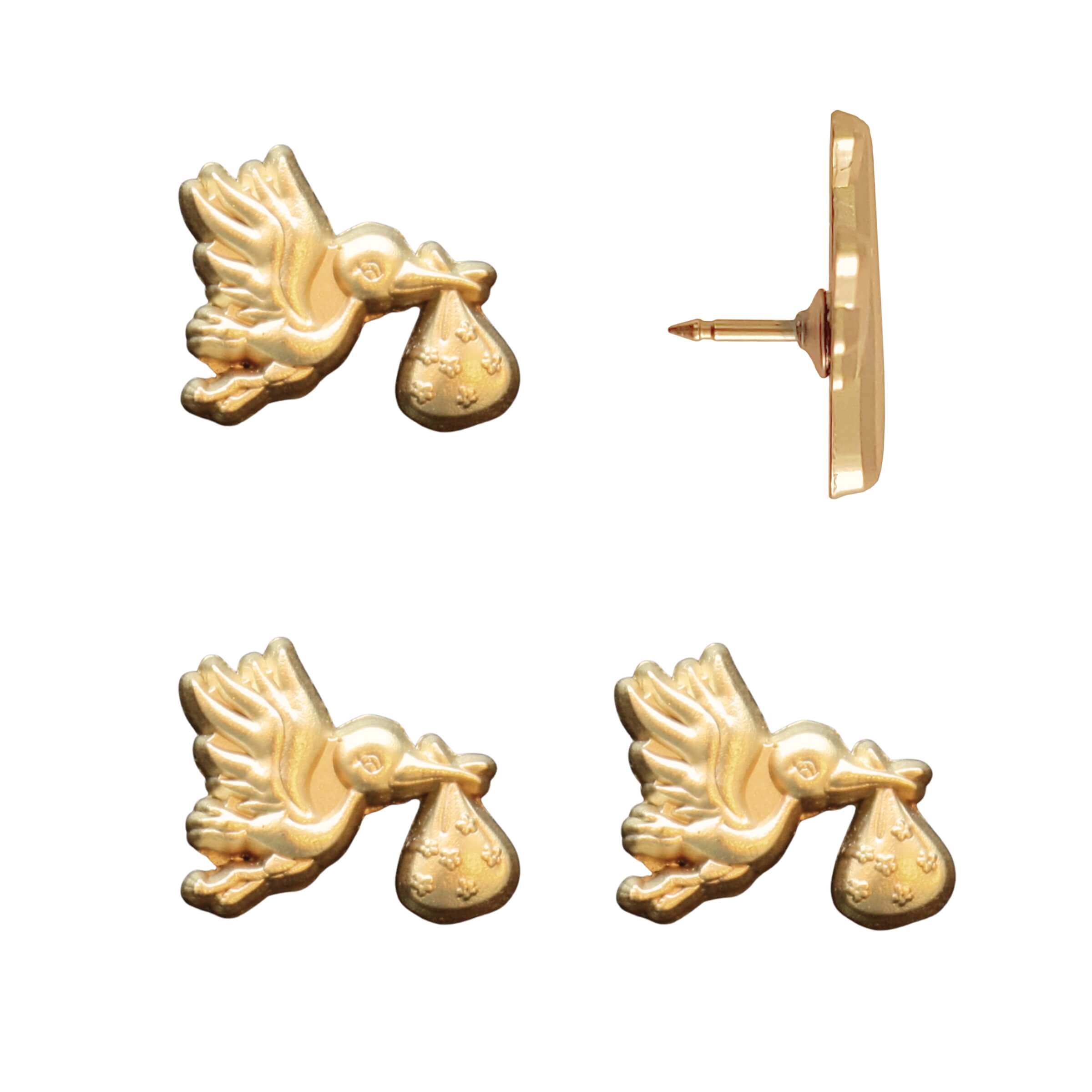 Stork Push Pins Gold Pack of 4
