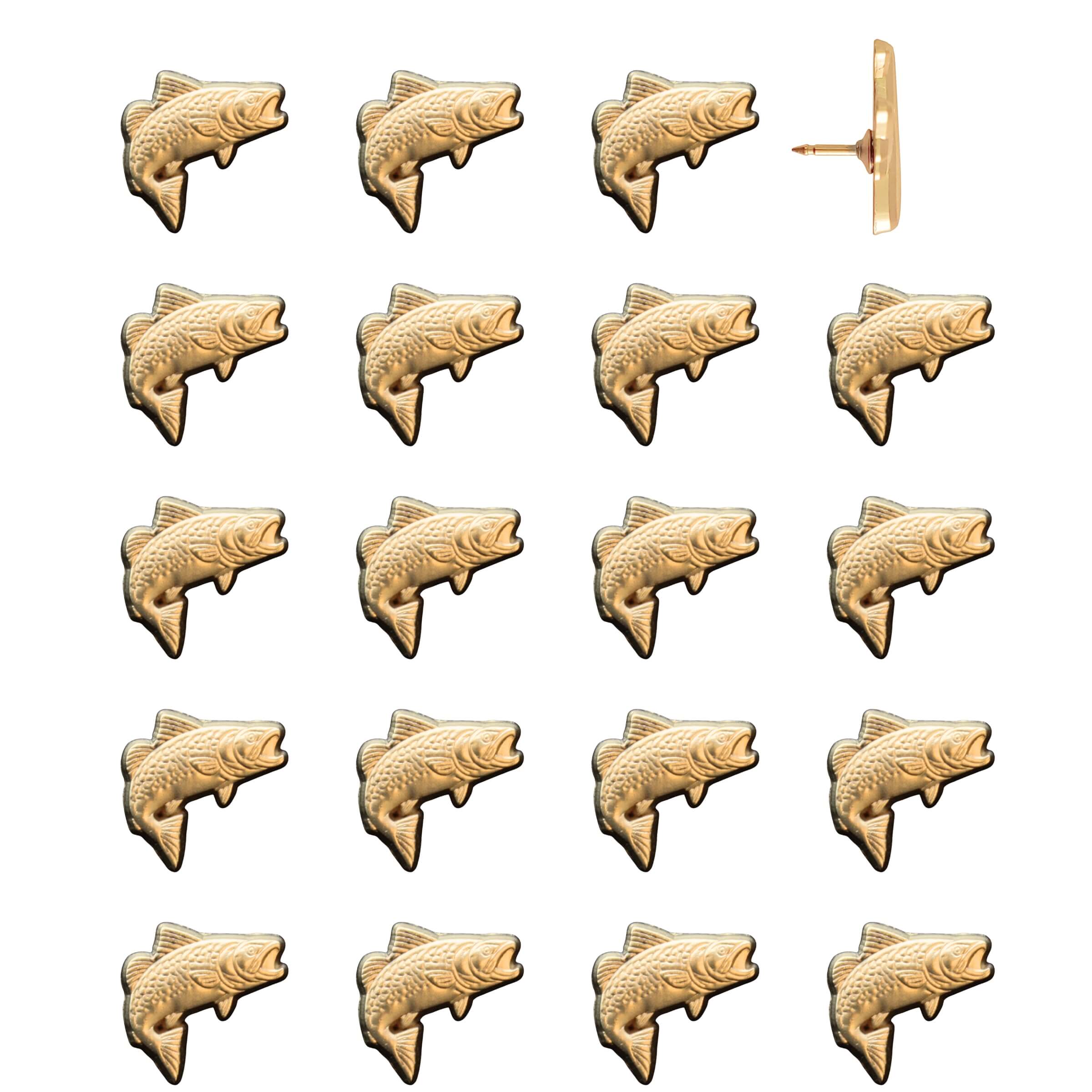Trout Pins Gold Pack of 20
