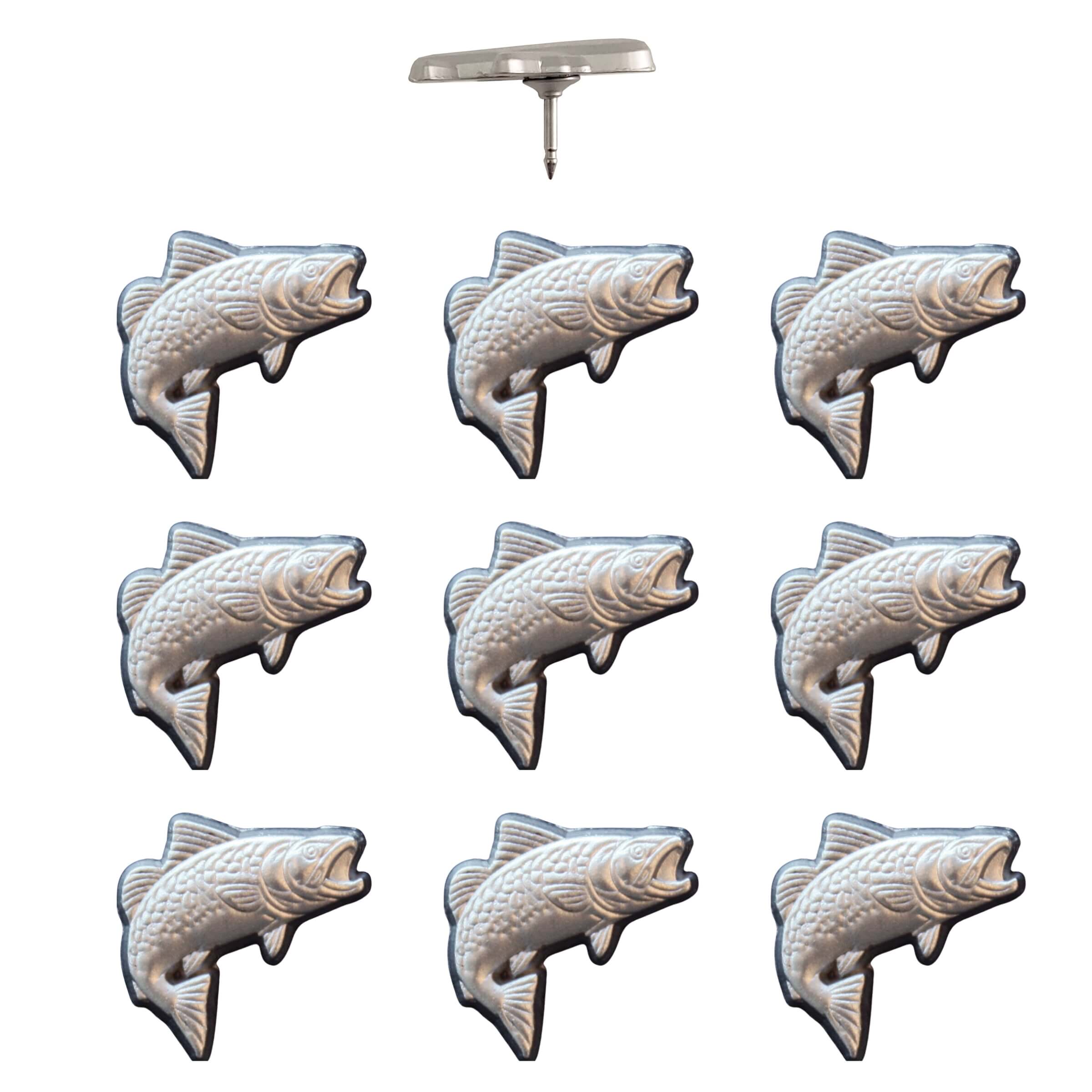 Trout Pins Silver Pack of 10
