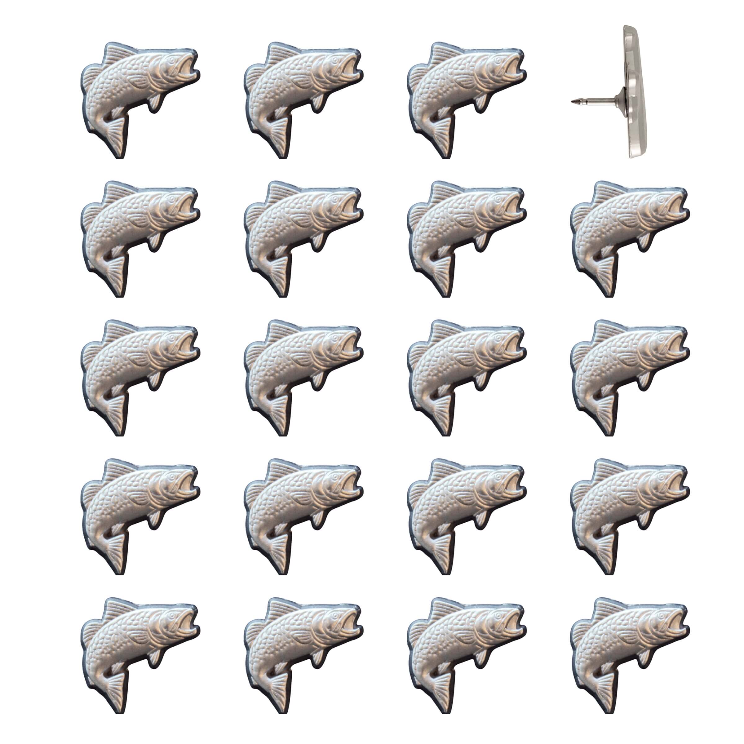 Trout Pins Silver Pack of 20