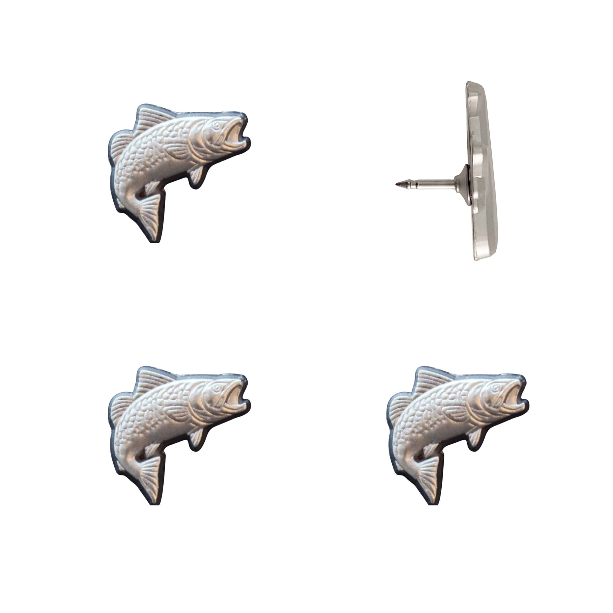 Trout Pins Silver Pack of 4