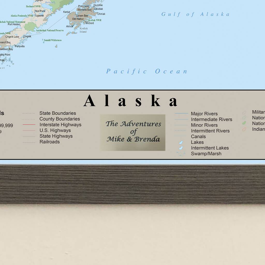 Earth Toned Alaska State Map personalized plaque location