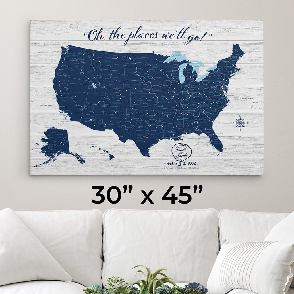 30x45 Anniversary Gallery Wrapped - dark blue