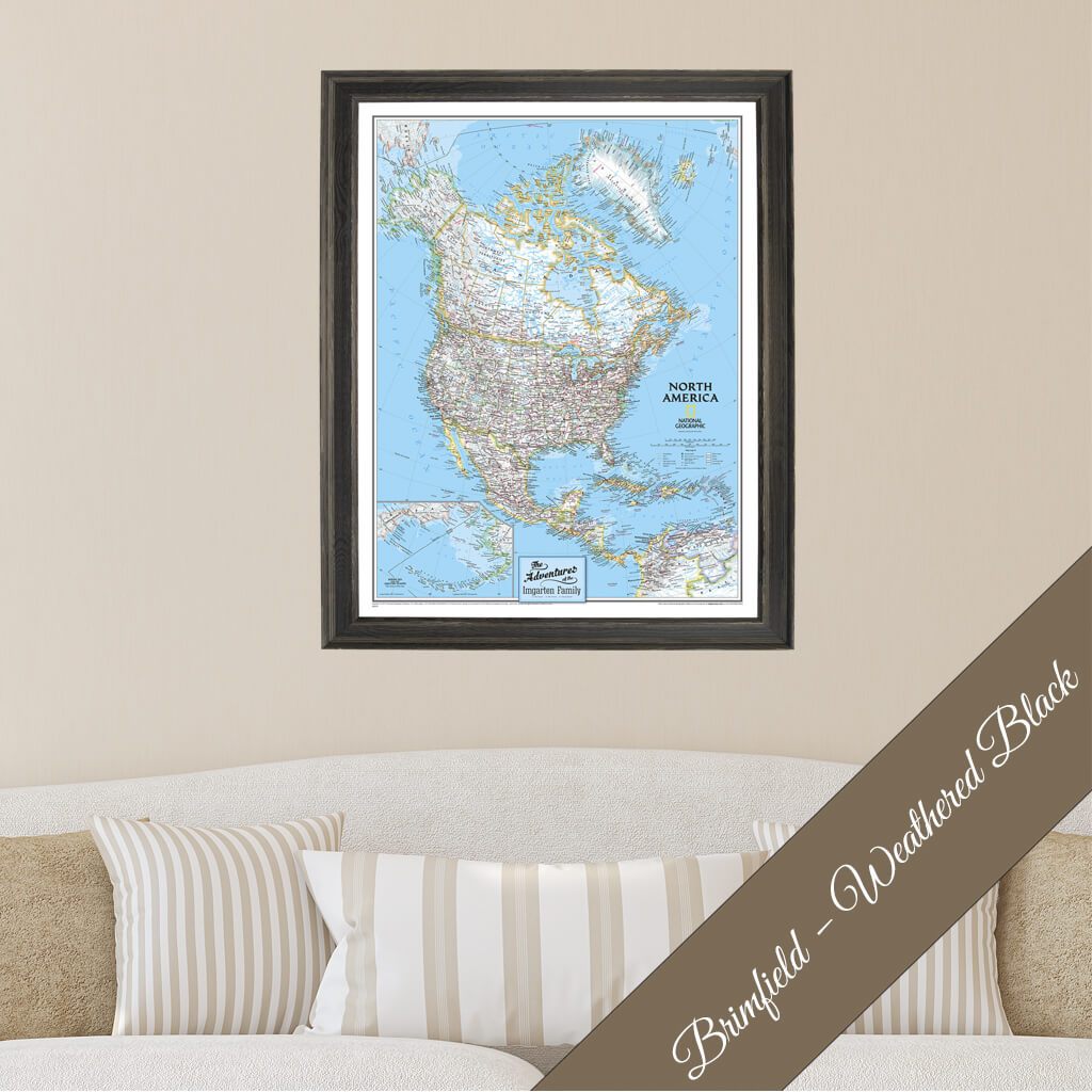 Canvas - Classic North America Travel Map with Pins