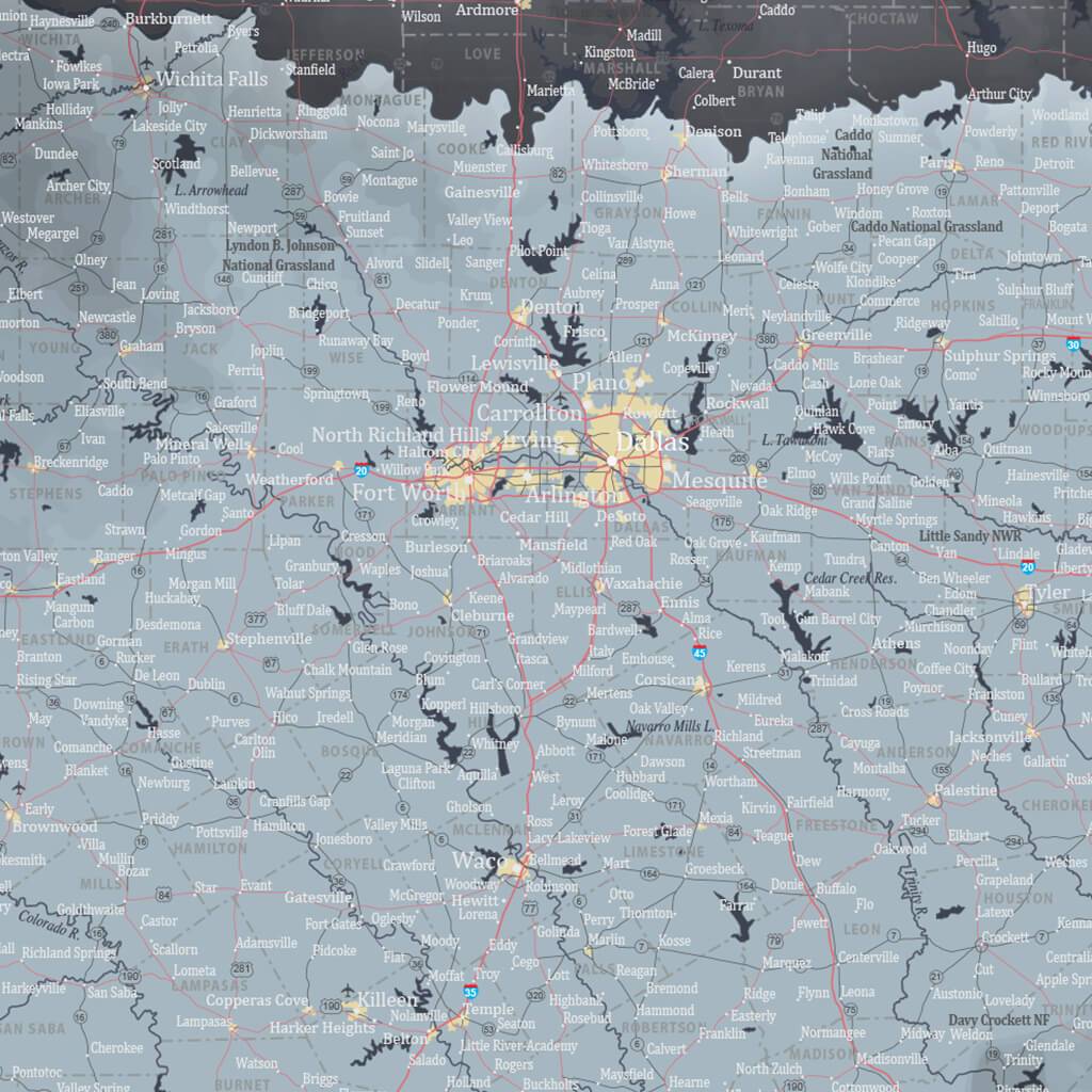 Push Pin Travel Maps Texas Slate Map with Pins Closeup