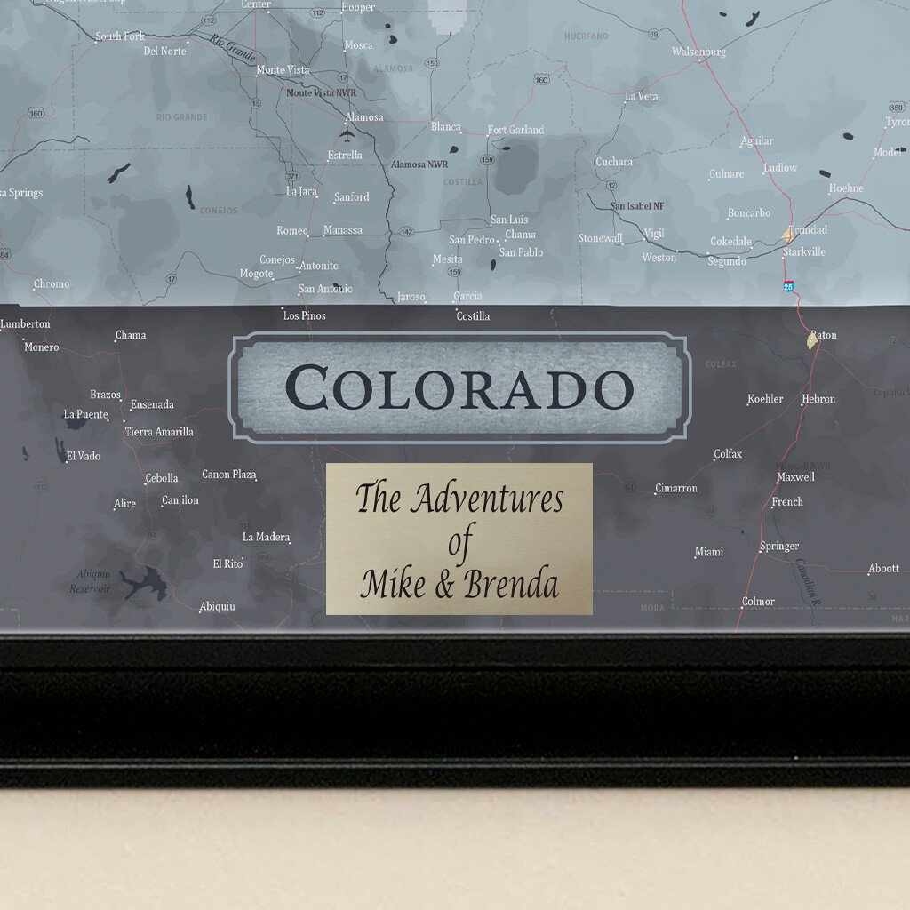 Push Pin Travel Maps Colorado Slate State Map Plaque Location