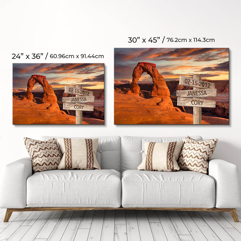 Arches Sign Art - Size comparison