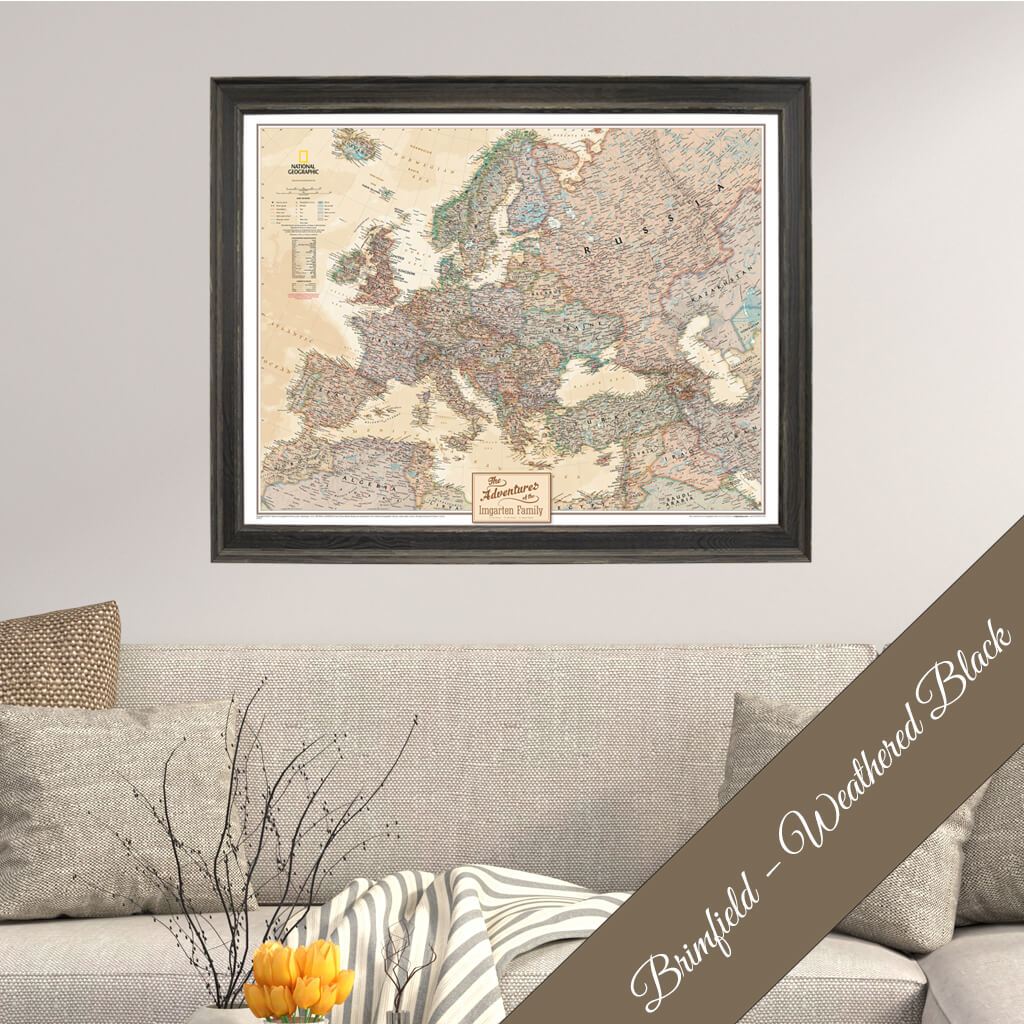 Canvas - Executive Europe Travel Map with Pins