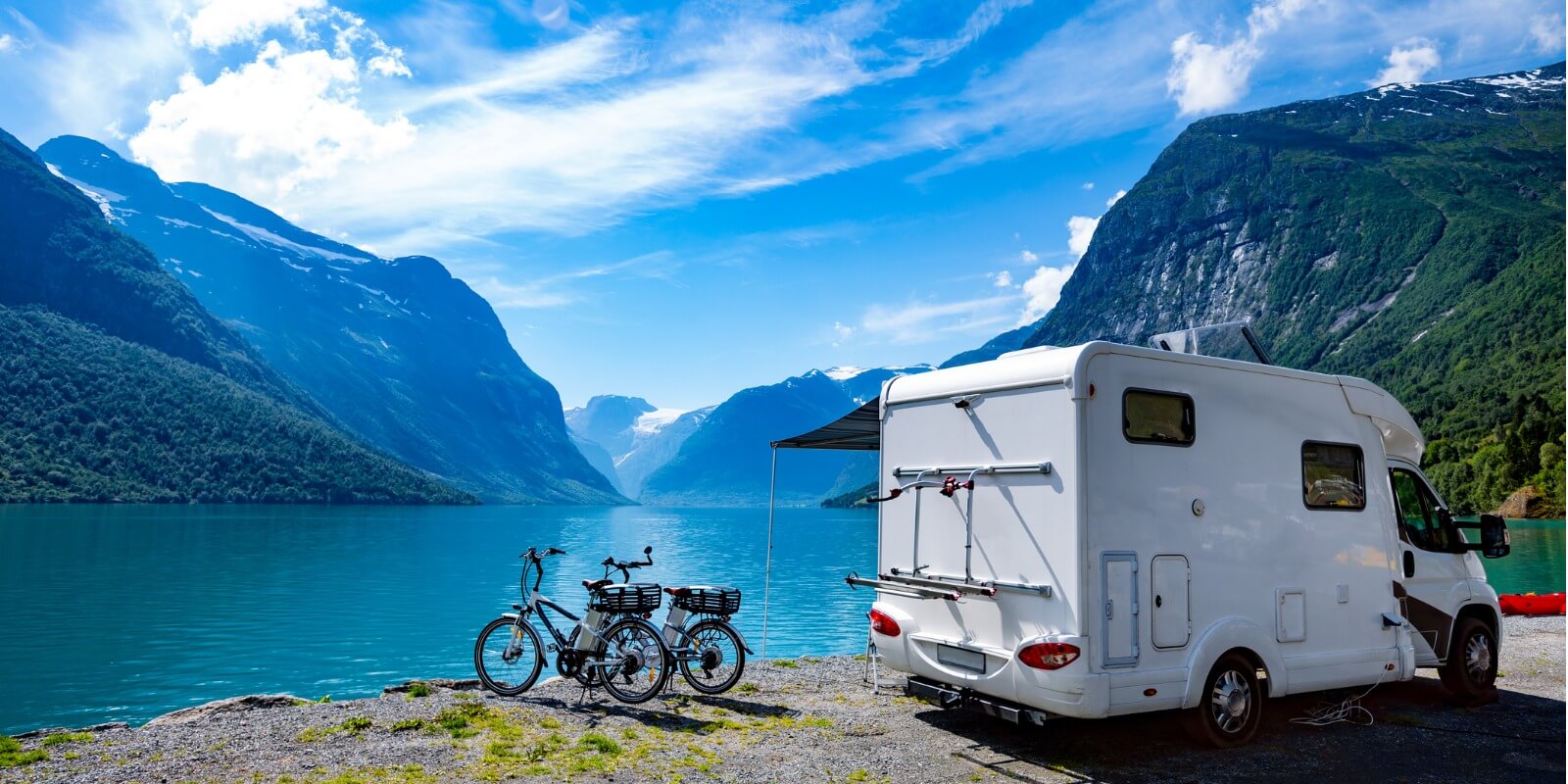 RV beside lake