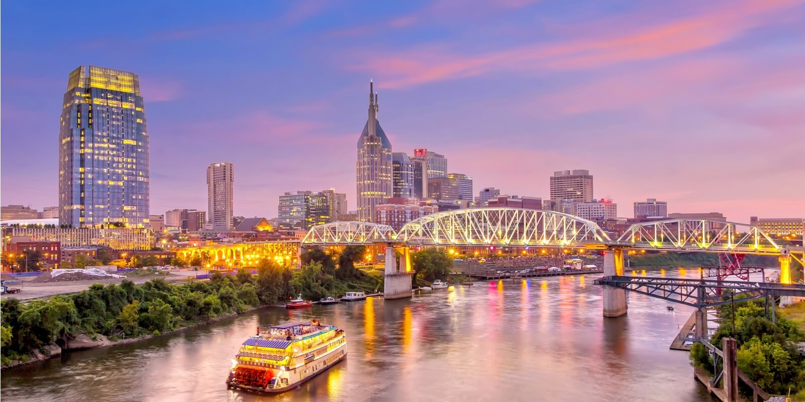 Downtown Nashville, TN at Twilight