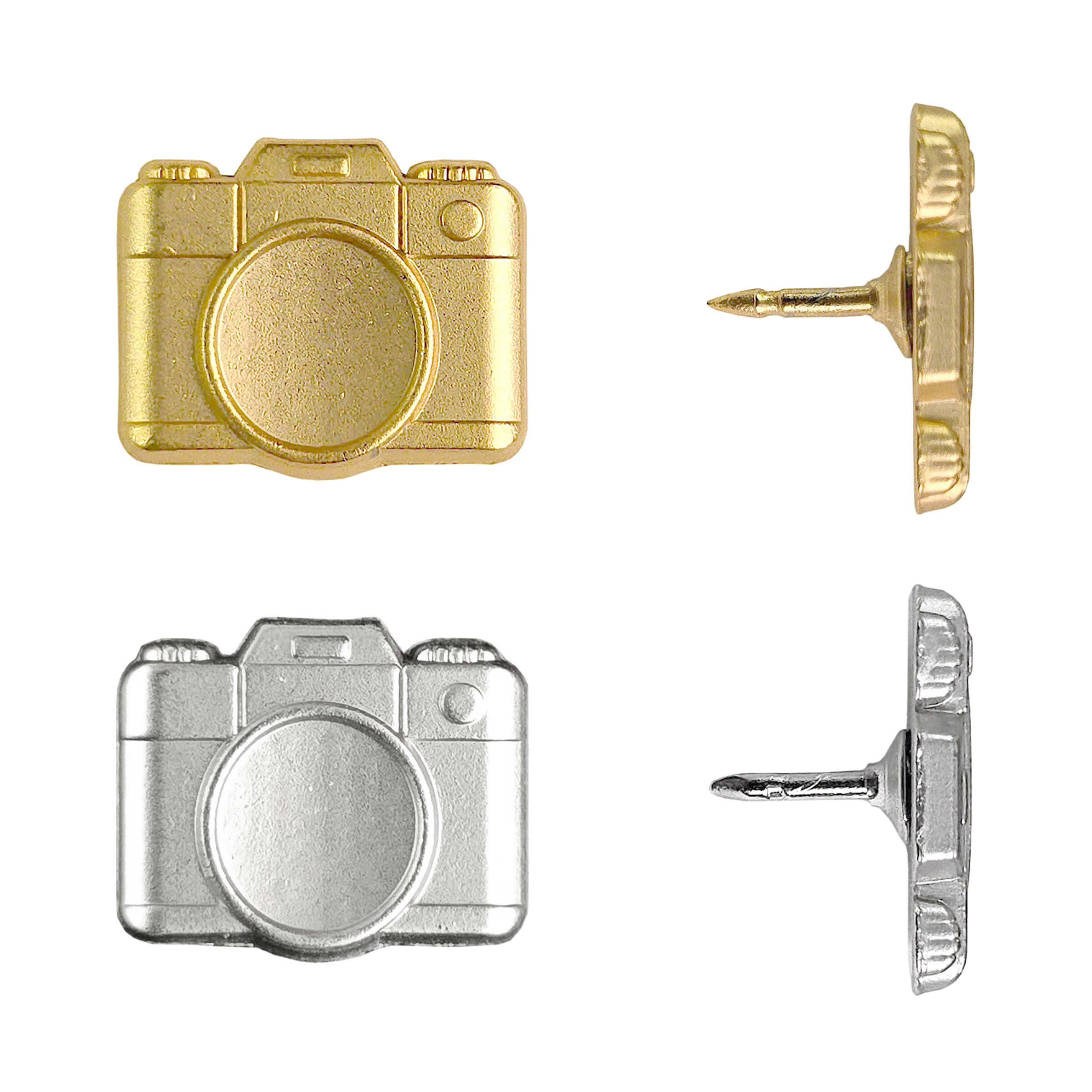 Gold & Silver Metal Camera Pins