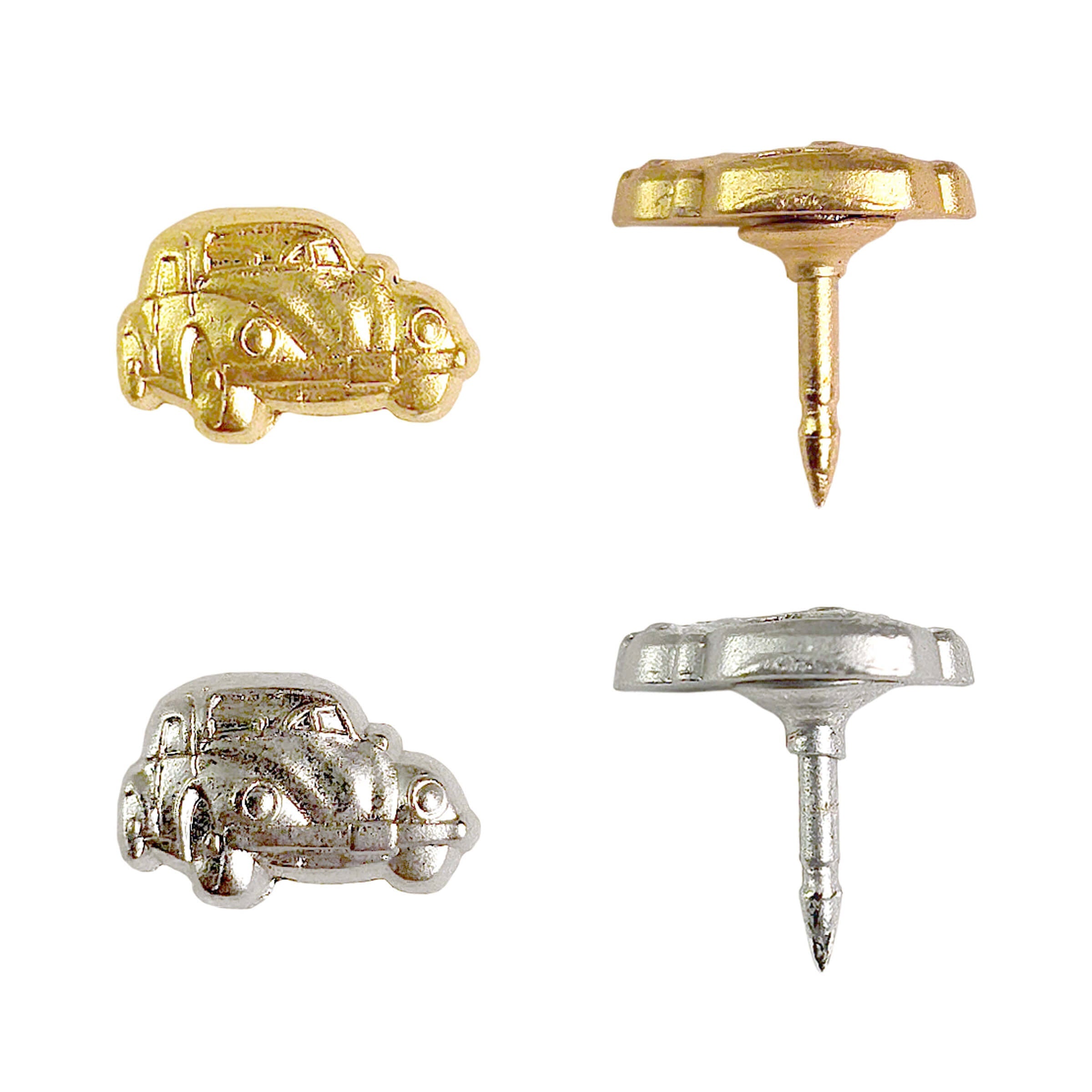 VW Bug Push Pins - Silver & Gold Volkswagen Bug Pins