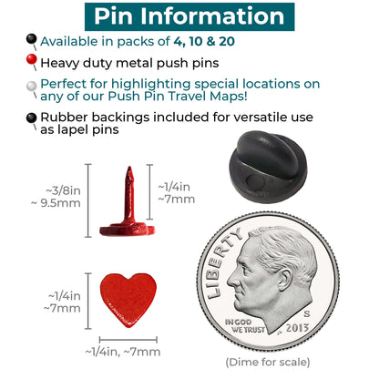 Mini Heart Push Pins Info