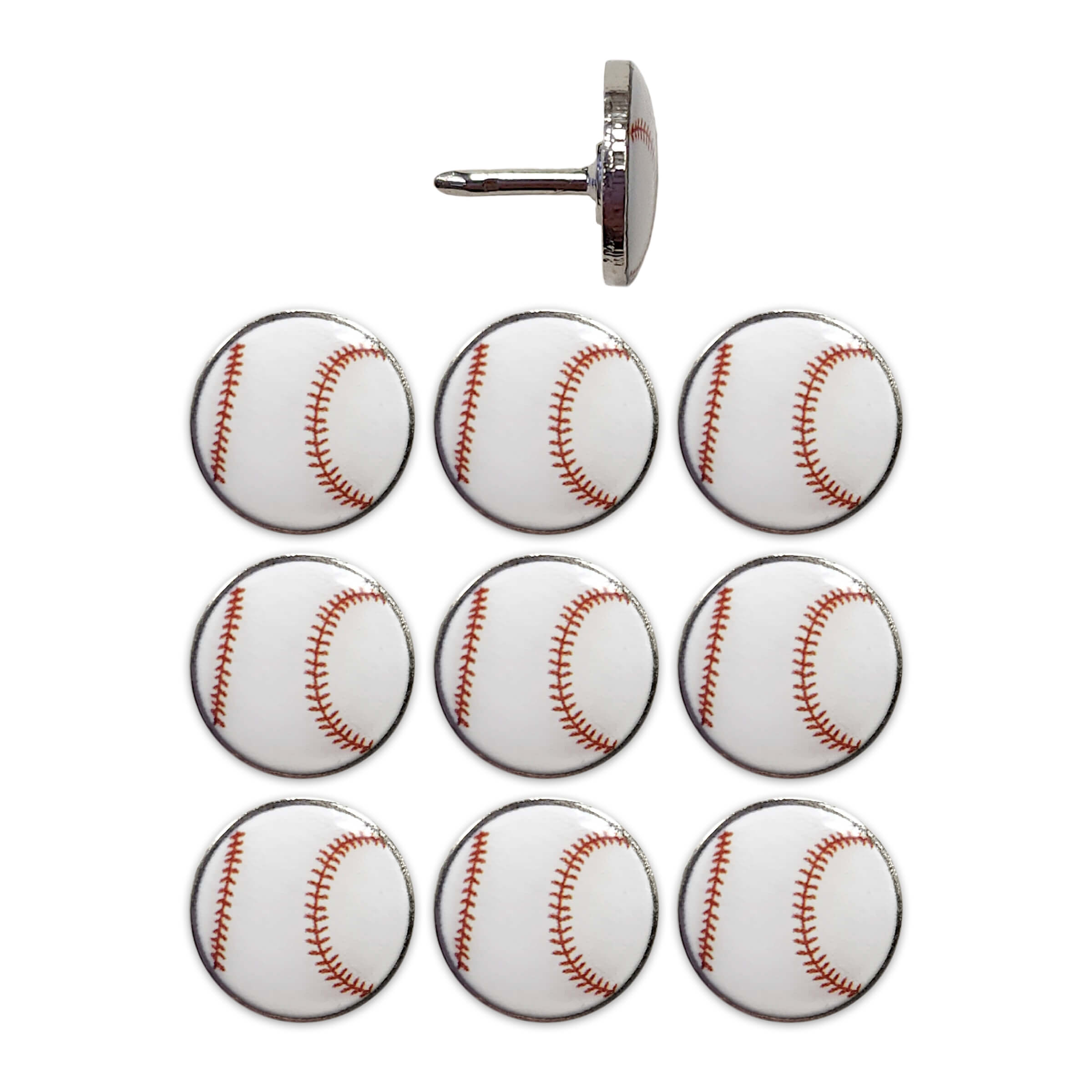 Set of 10 Baseball Push Pins