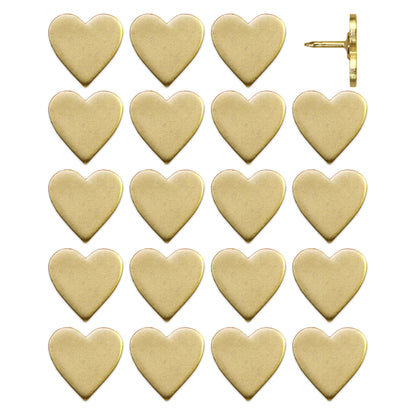 Gold Big Heart Pins - Set of 20