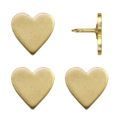 Gold Big Heart Pins - Set of 4