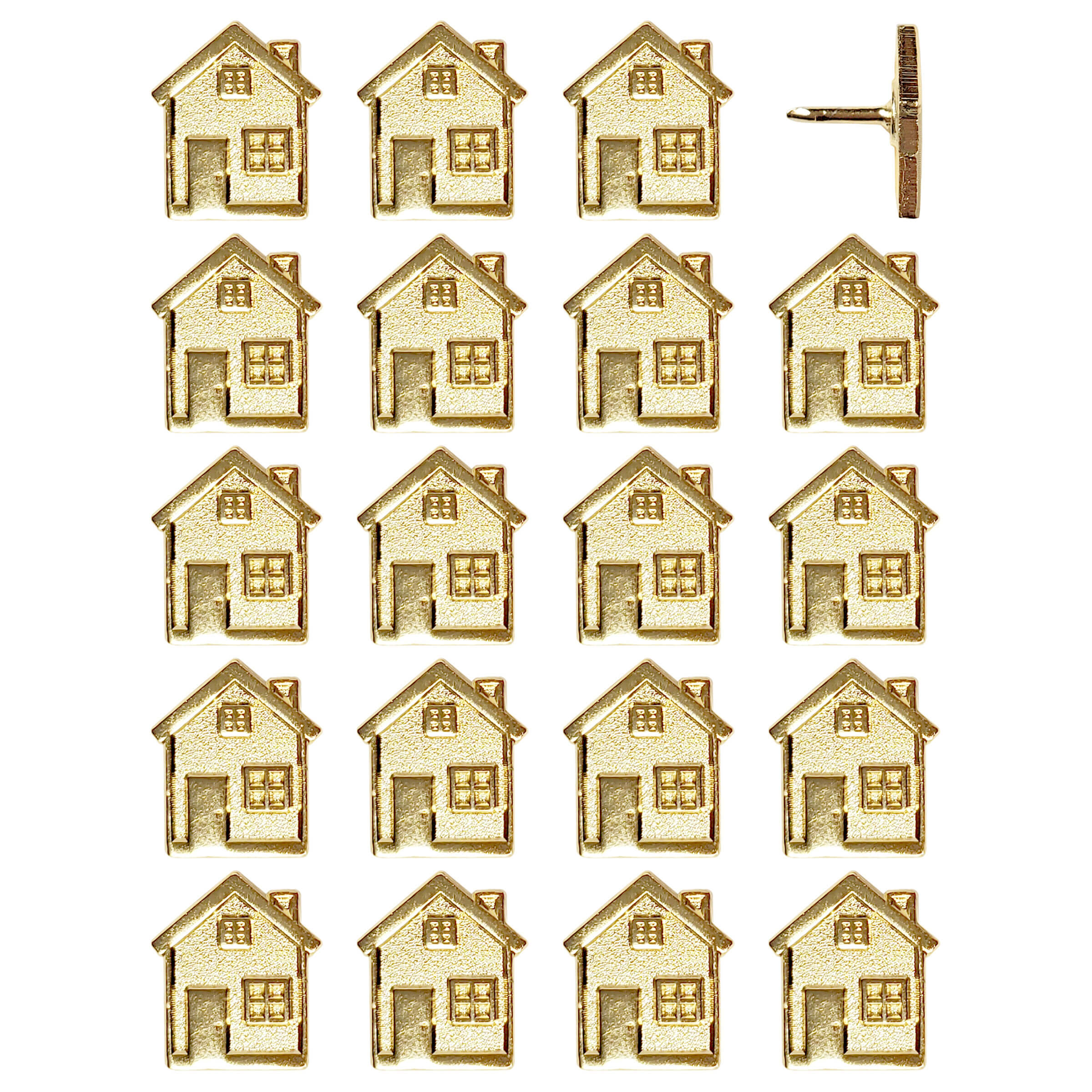 Big House Push Pins - Gold set of 20