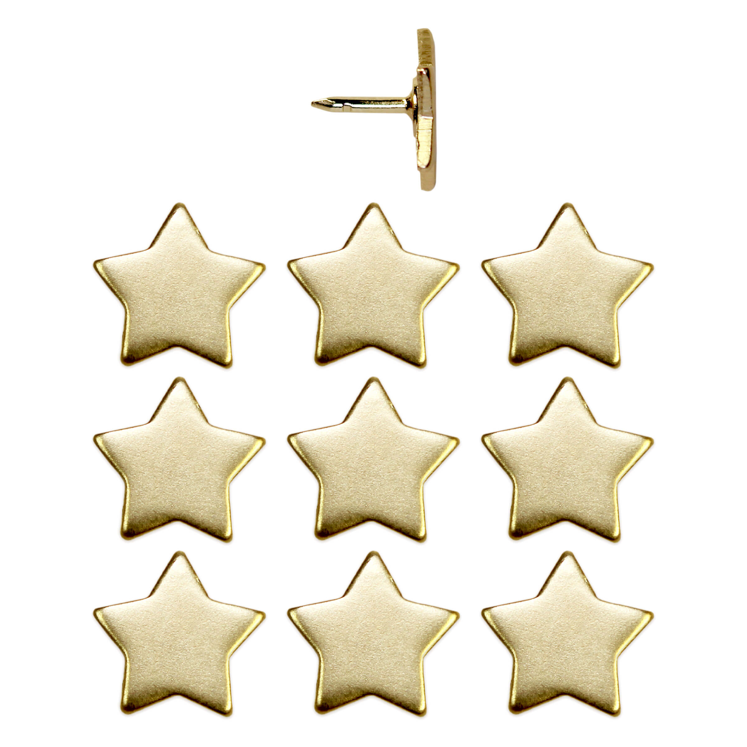 Big Star Push Pins - Gold set of 10