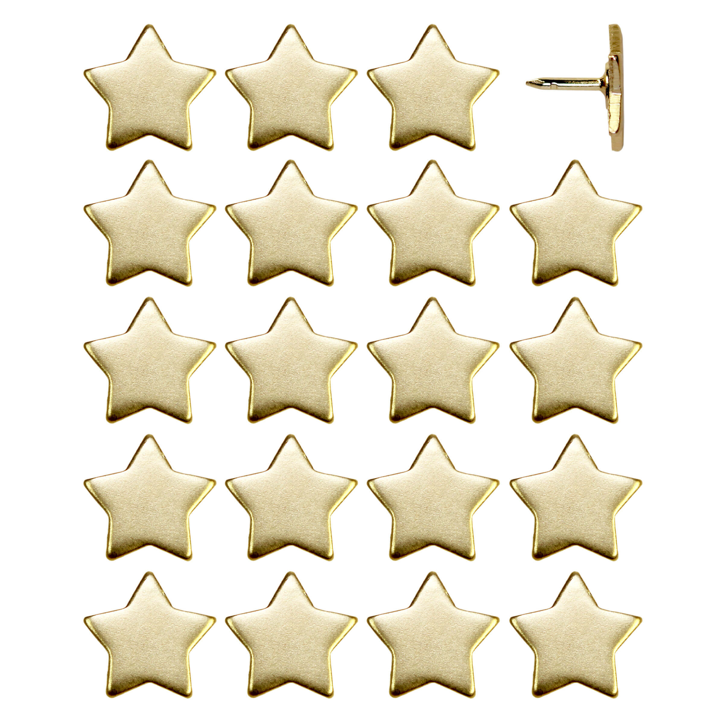 Big Star Push Pins - Gold set of 20