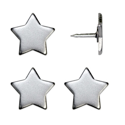 Big Star Push Pins - Silver set of 4