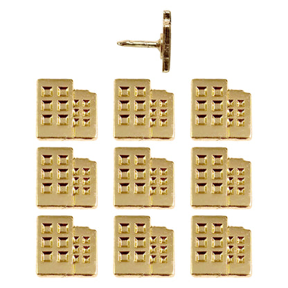 Metal Building Pins - Gold set of 10