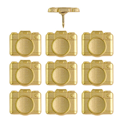 Gold Metal Camera Pins - set of 10