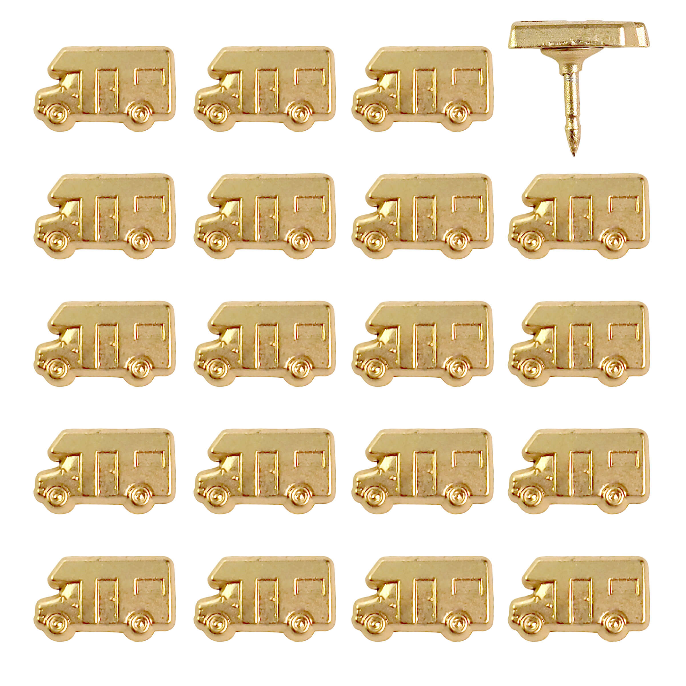 Gold Camper Push Pins - Set of 20