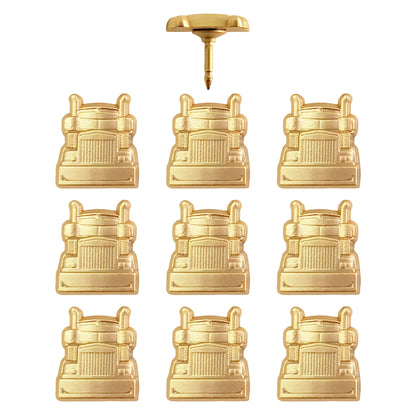 Gold Semi-Truck Map Pins - Set of 10