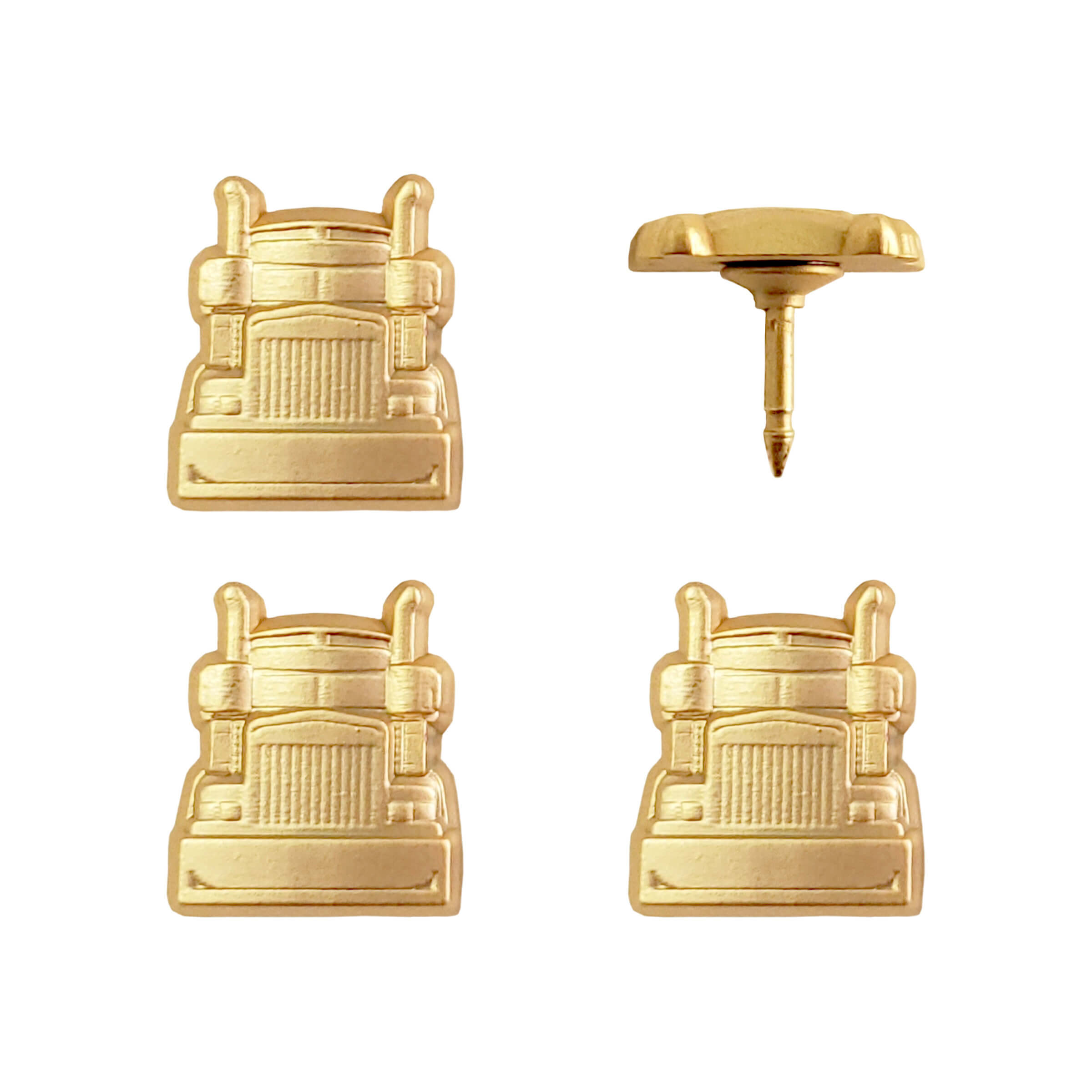 Gold Semi-Truck Map Pins - Set of 4