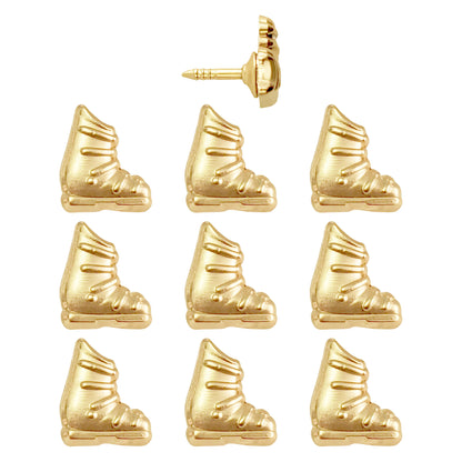 Gold Ski Boot Push Pins - Set of 10 Ski Boot Map Pins