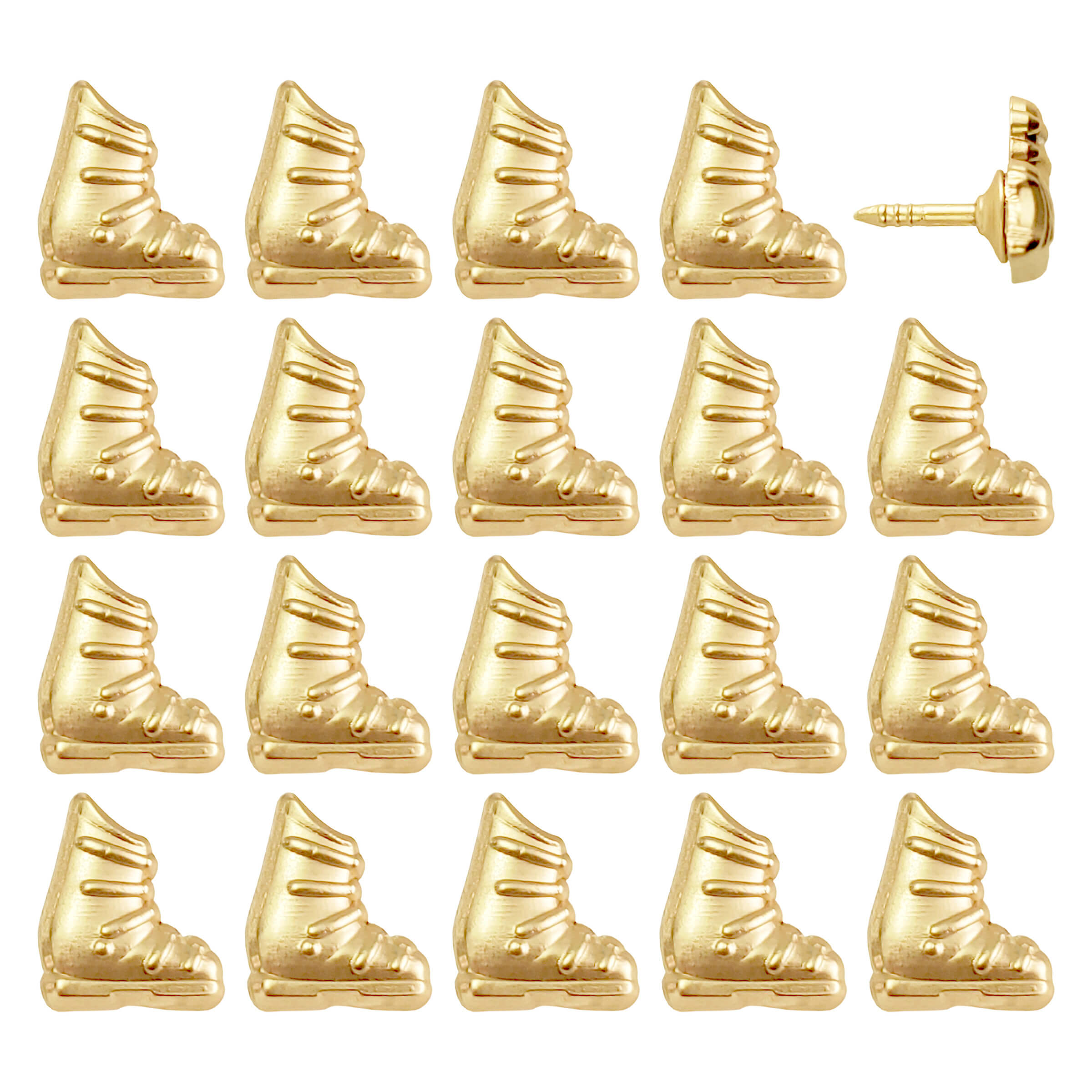 Gold Ski Boot Push Pins - Set of 20 Ski Boot Map Pins